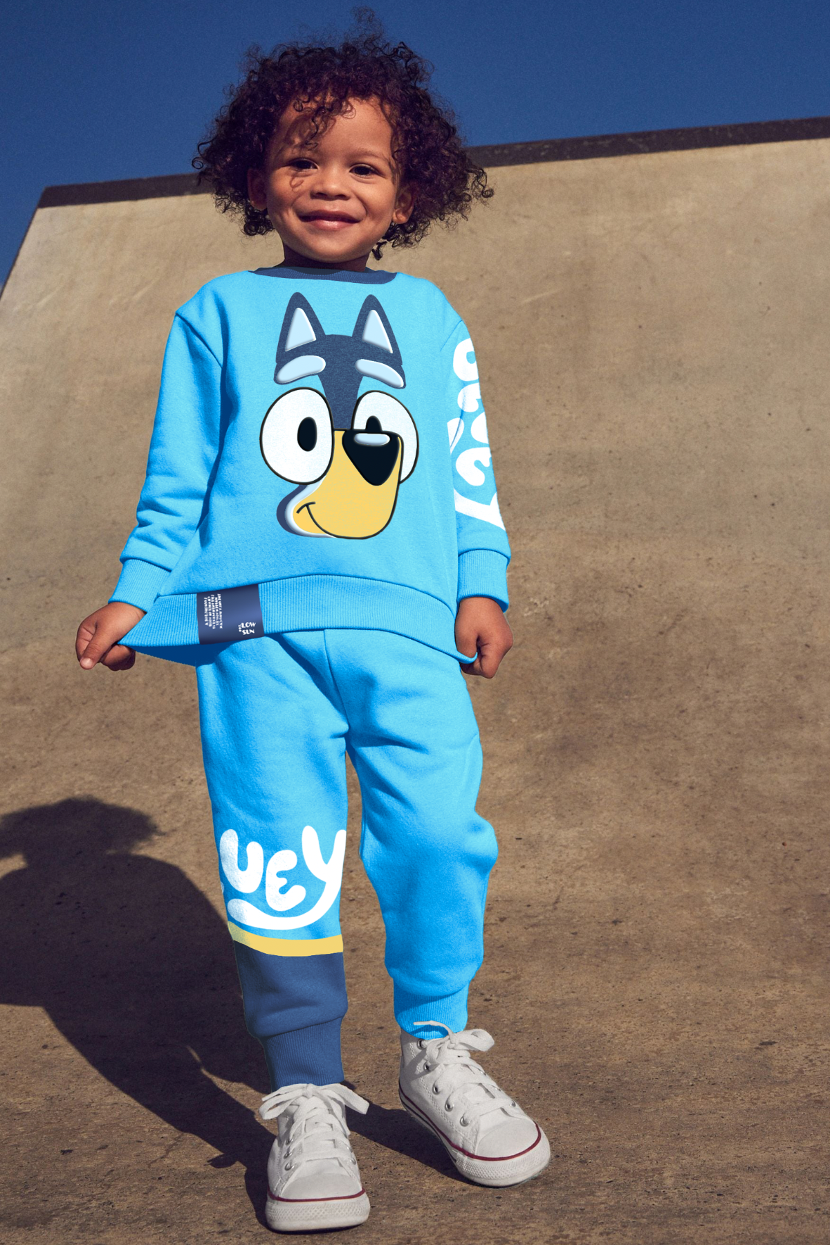 3 İplik Unisex Bluey Mavi İkili Takım