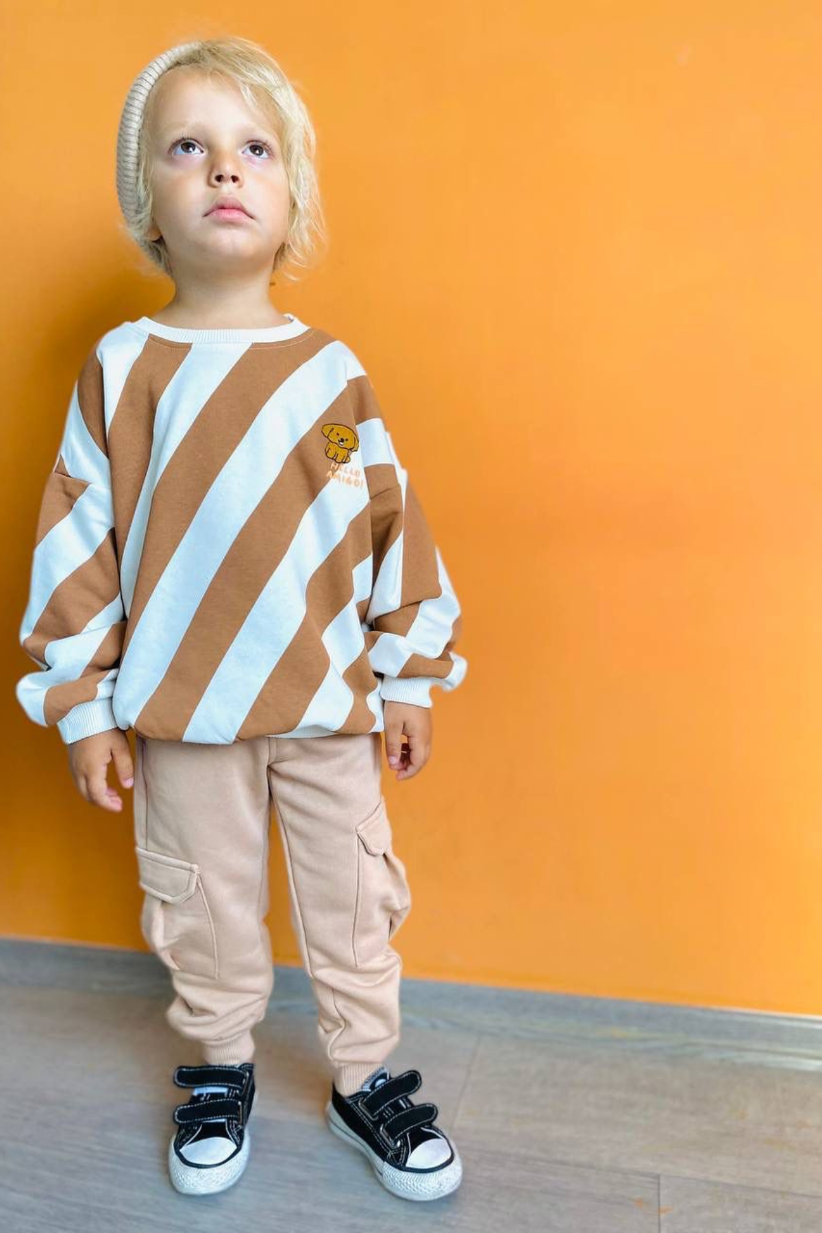 3 İplik Unisex Kahve Kargo Cepli Takım
