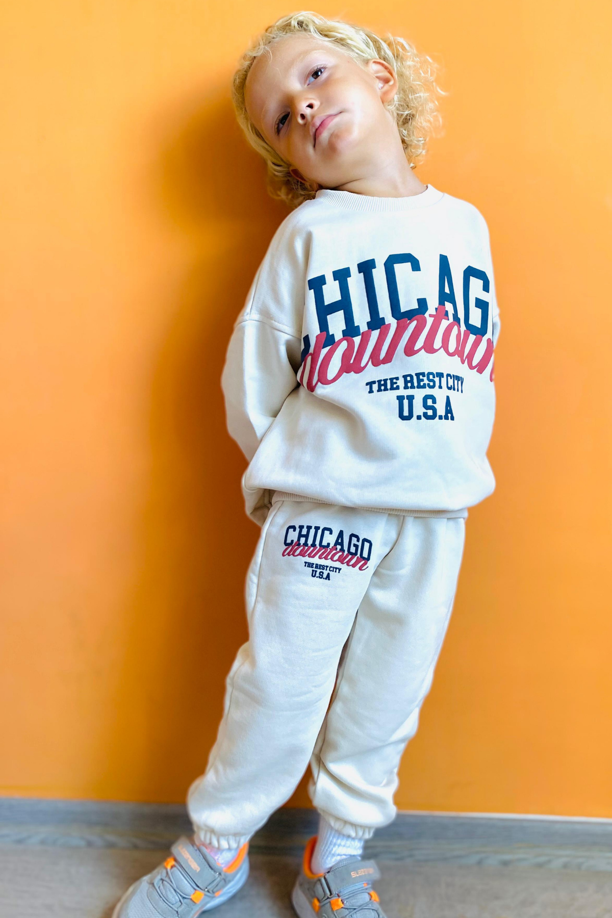 3 İplik Unisex Krem Chicago Takım