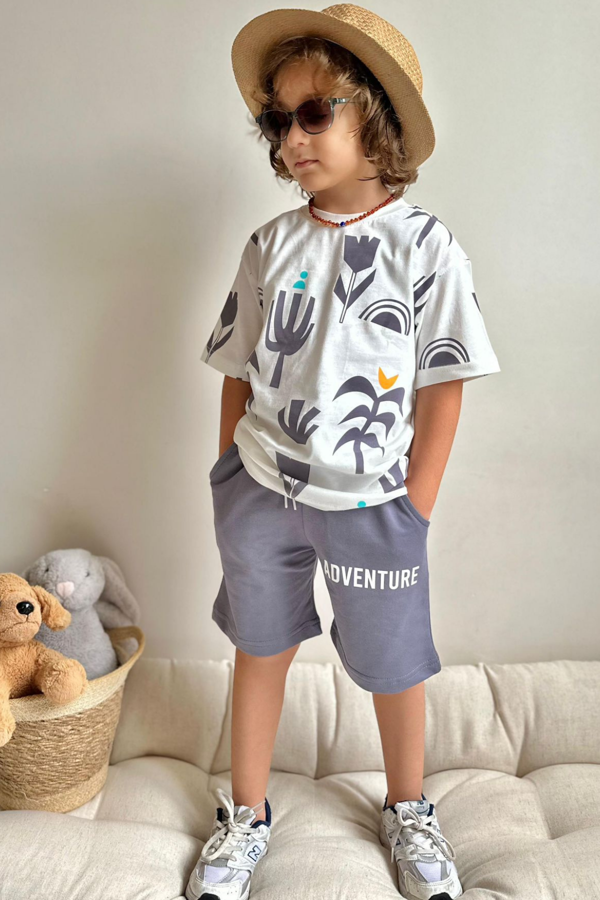 Adventure Gri Şortlu Takım