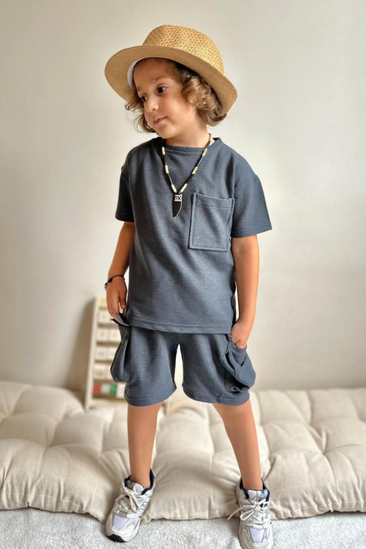 Anrasit Kargo Cepli Şortlu Takım