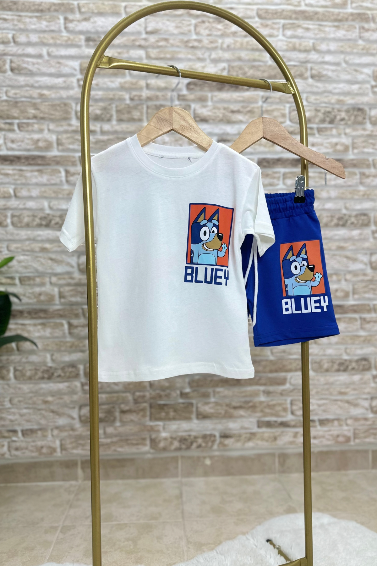 Bluey Saks Şortlu Takım