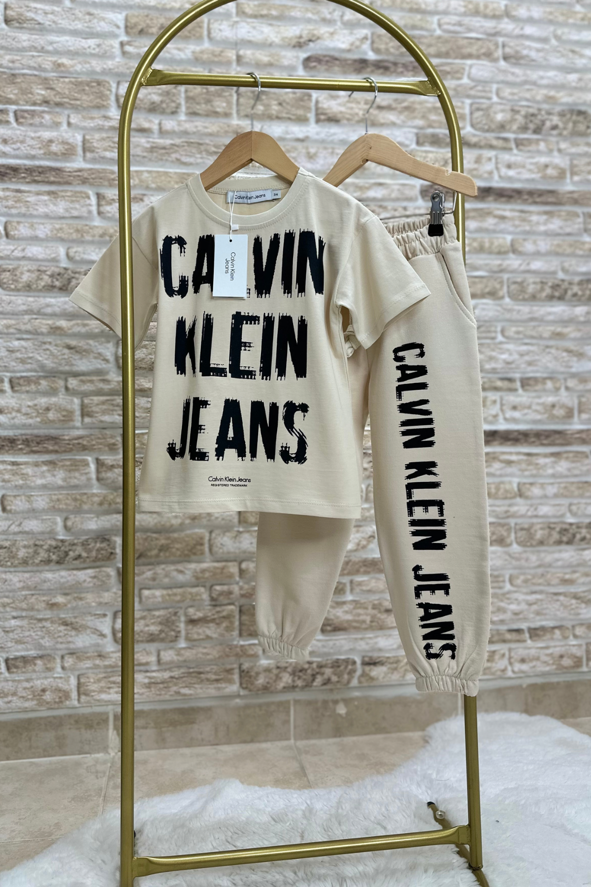 Calvin Krem Eşofman Takım