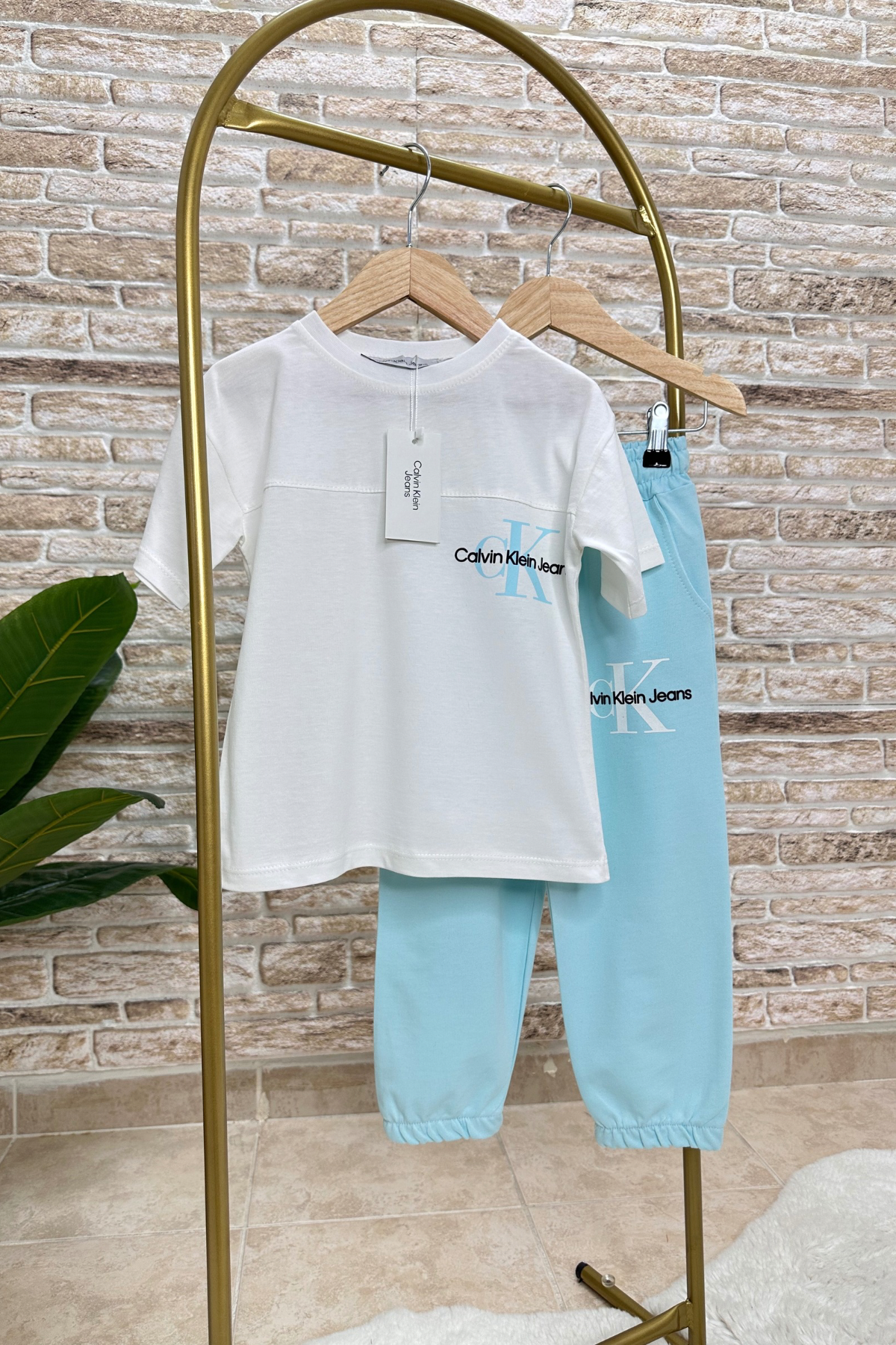 Calvin Unisex Turkuaz Eşofman Takım