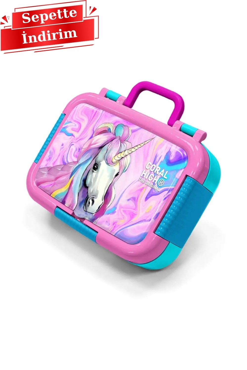 Coral High Kids Pembe Unicorn Desenli Paslanmaz Çelik Beslenme Kabı 39168