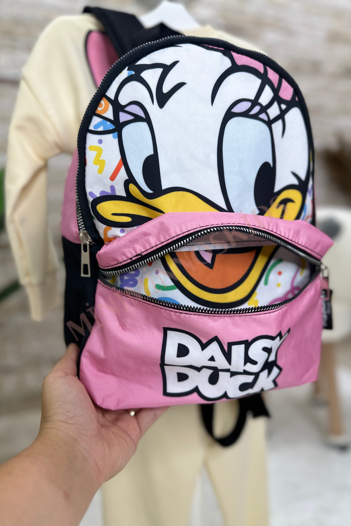 Daisy Baskılı Pembe Çanta