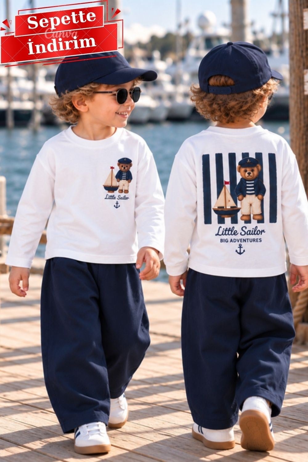 Erkek Çocuk  Gabardin Pantolon Teddy Laci  Takım