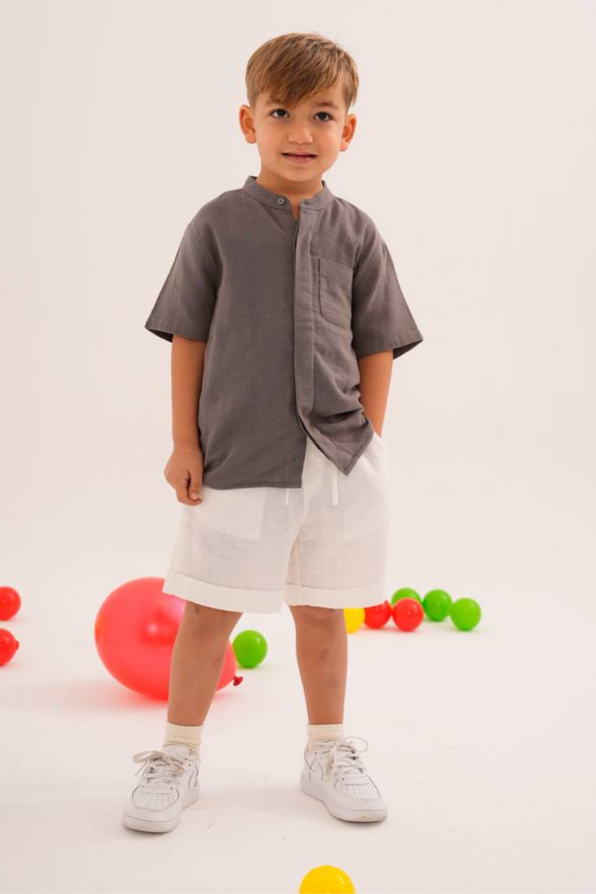 Erkek Çocuk Gömlek Şortlu Takım  