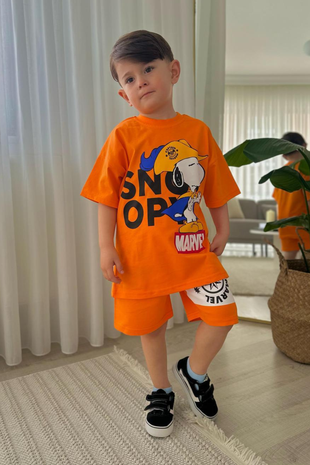 Erkek Çocuk Marvel Snopy Şortlu Takım 
