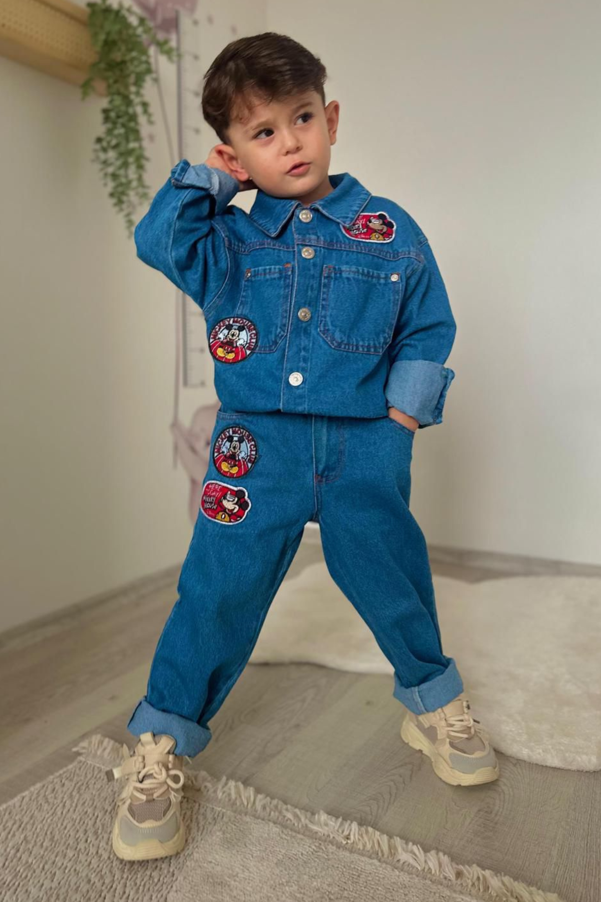 Erkek Çocuk Mickey Denim Kot Takım