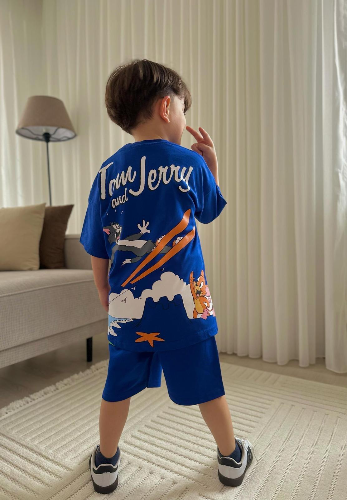 Erkek Çocuk Saks Şortlu Takım 