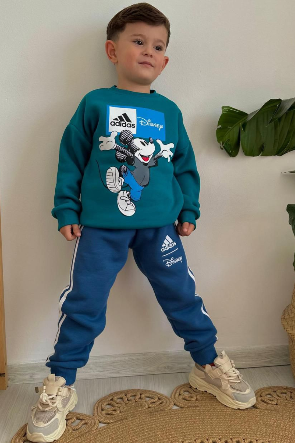 Erkek Çocuk Şardonlu Adids Koyu Mavi Takım