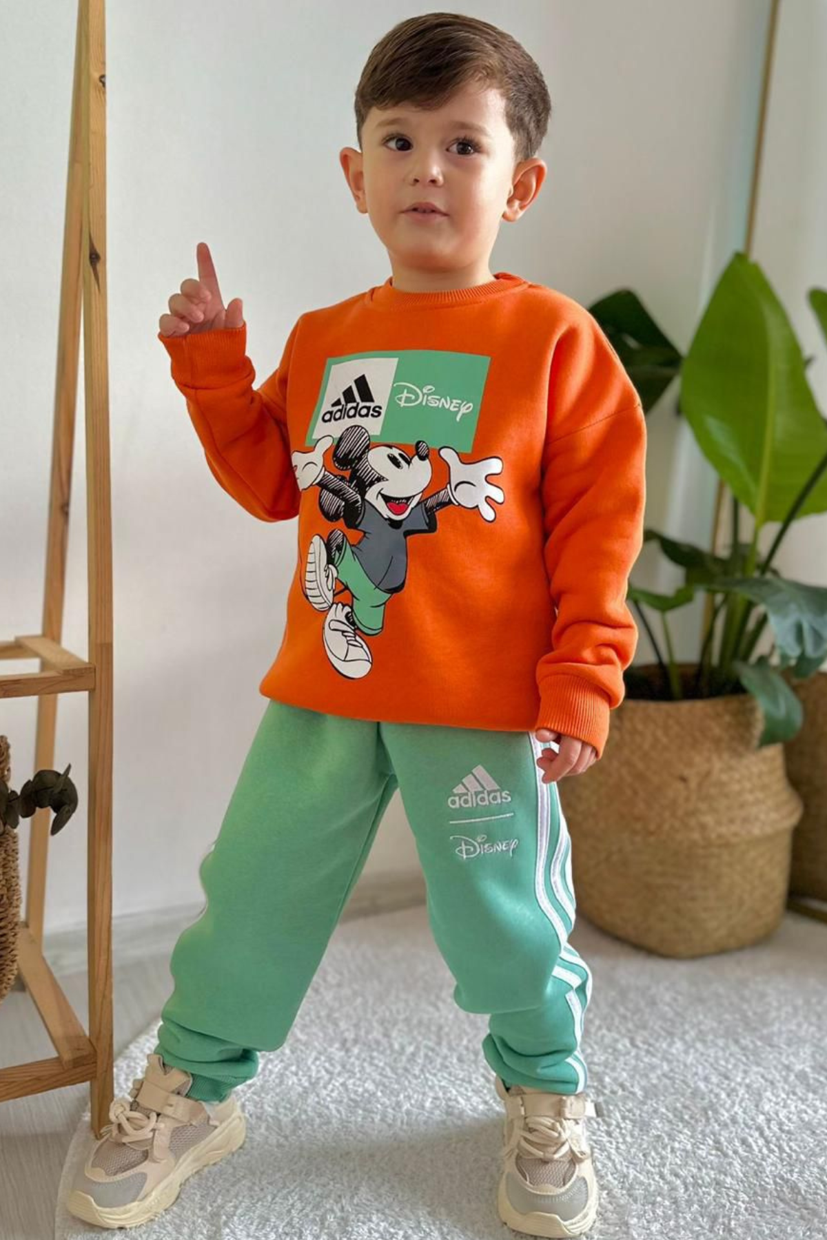 Erkek Çocuk Şardonlu Adids Oranj Yeşil Takım
