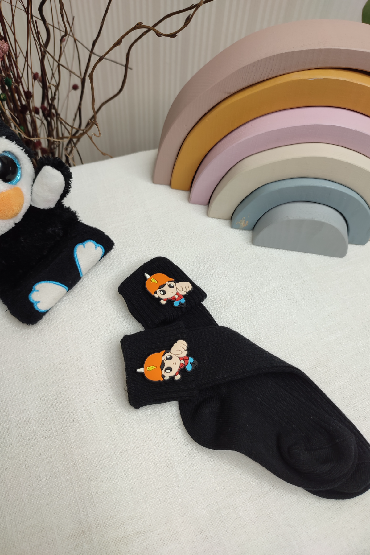 Figürlü Dizaltı Çorap