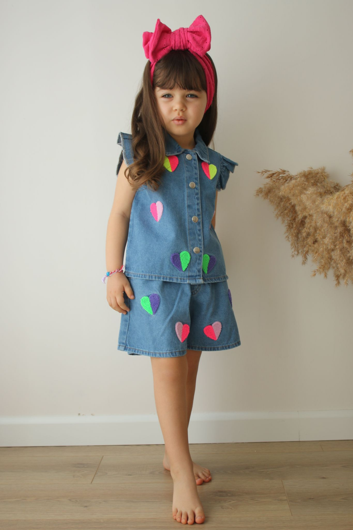 Kalpli Kot Denim Şortlu Takım