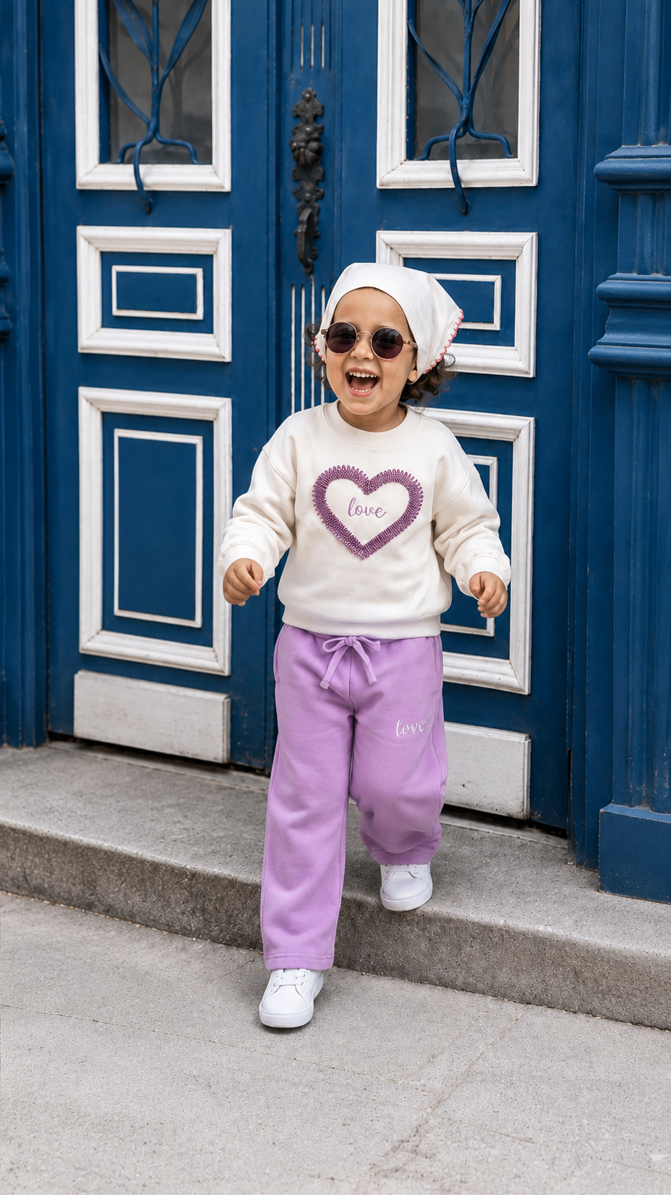 Kız Çocuk 3 İplik Love Lila Takım