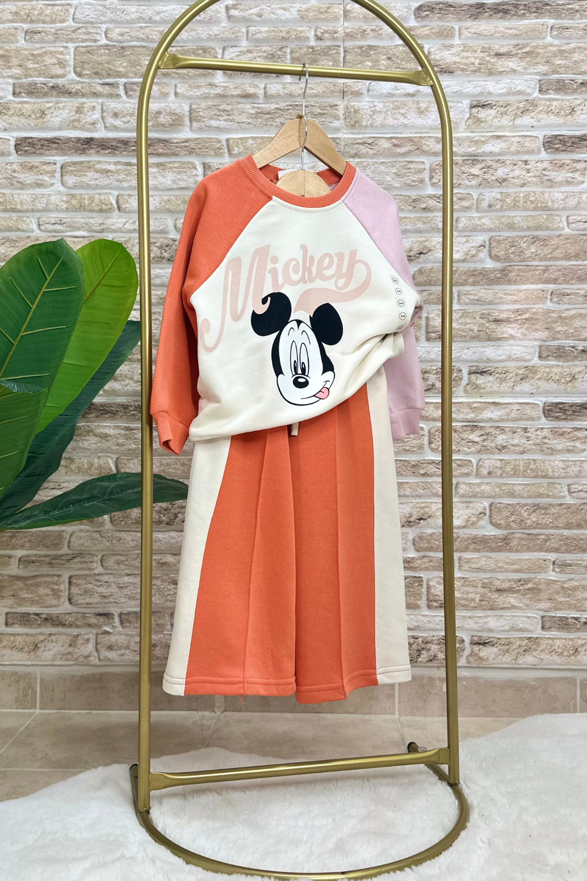 Kız Çocuk 3 İplik Mickey Bl Paça Takım
