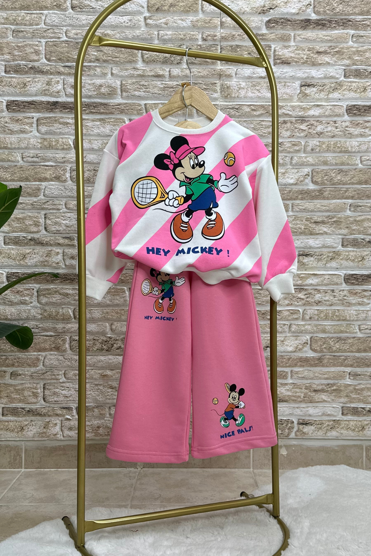 Kız Çocuk 3 İplik Minnie İspanyol Takım