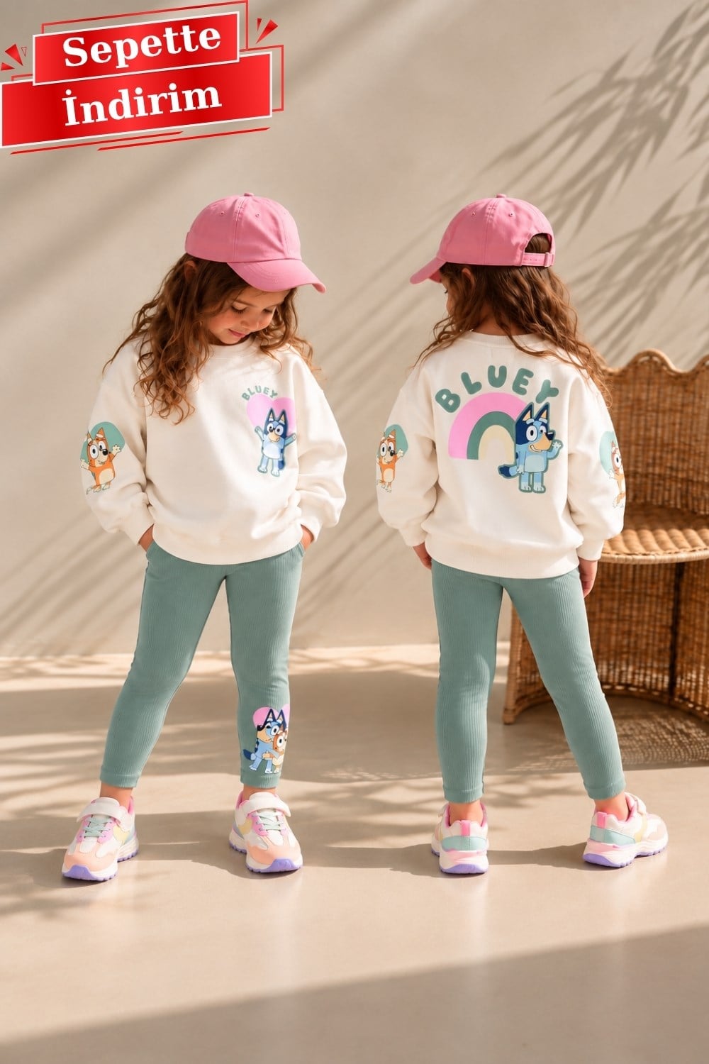 Kız Çocuk Bluey Taytlı Takım