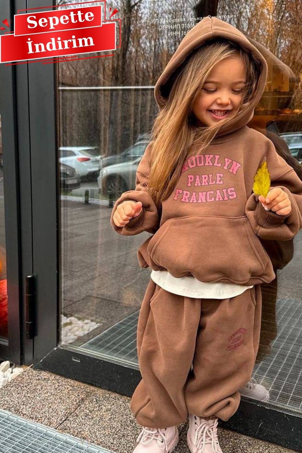 Kız Çocuk Brooklyn Kahve Kapüşonlu Takım