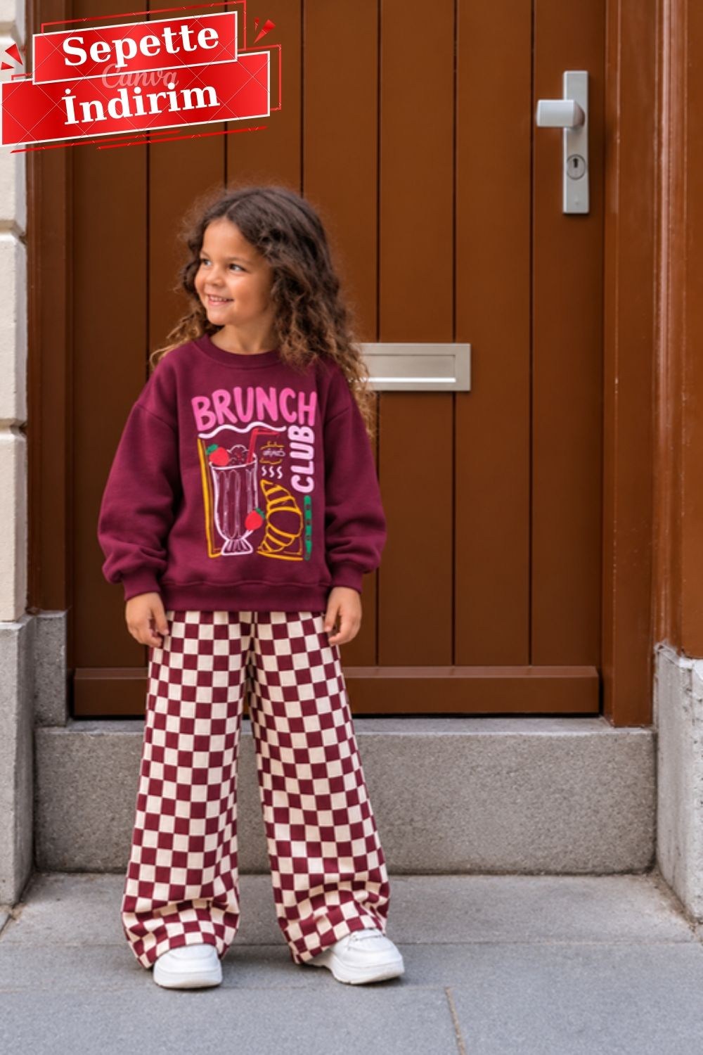Kız Çocuk Brunch Bordo 3 İplik Takım