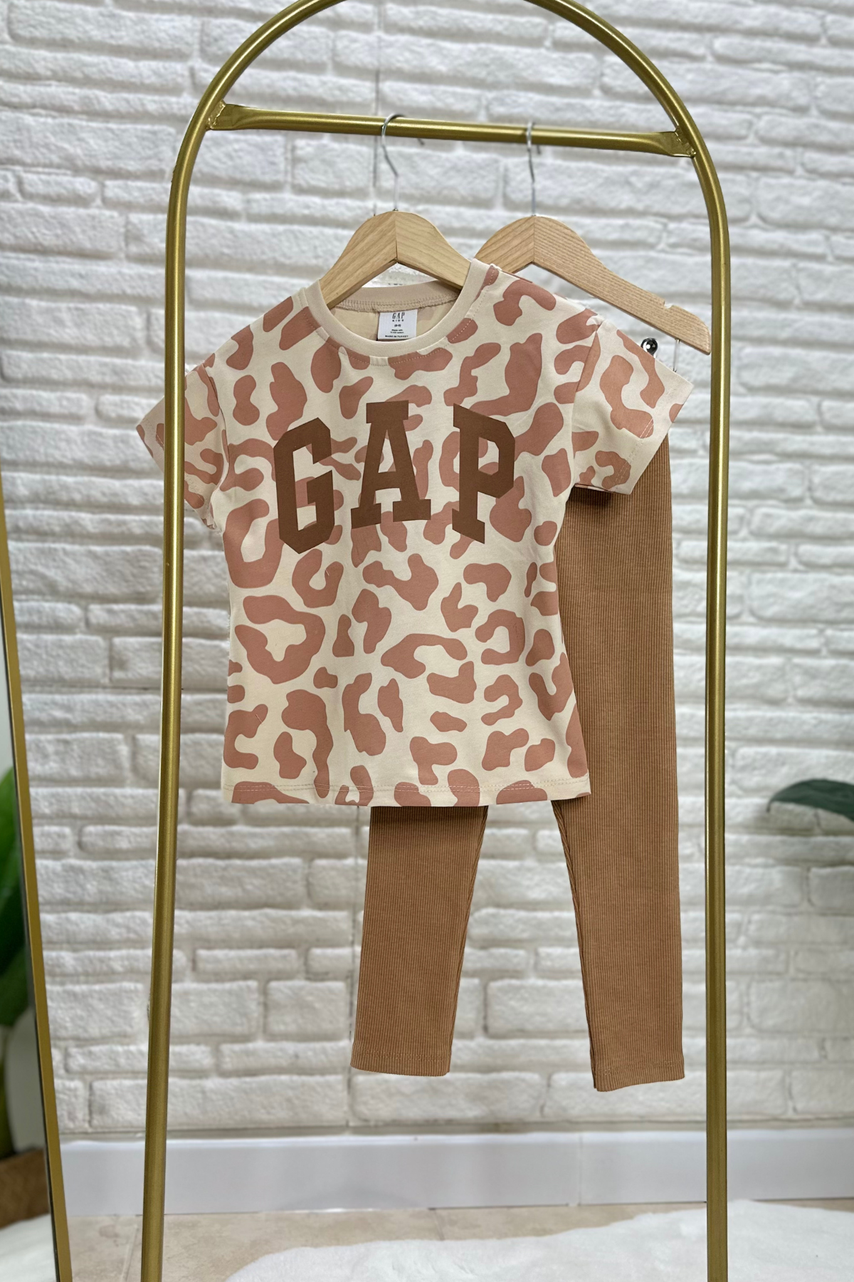 Kız Çocuk Gap Kahveli Taytlı Takım 