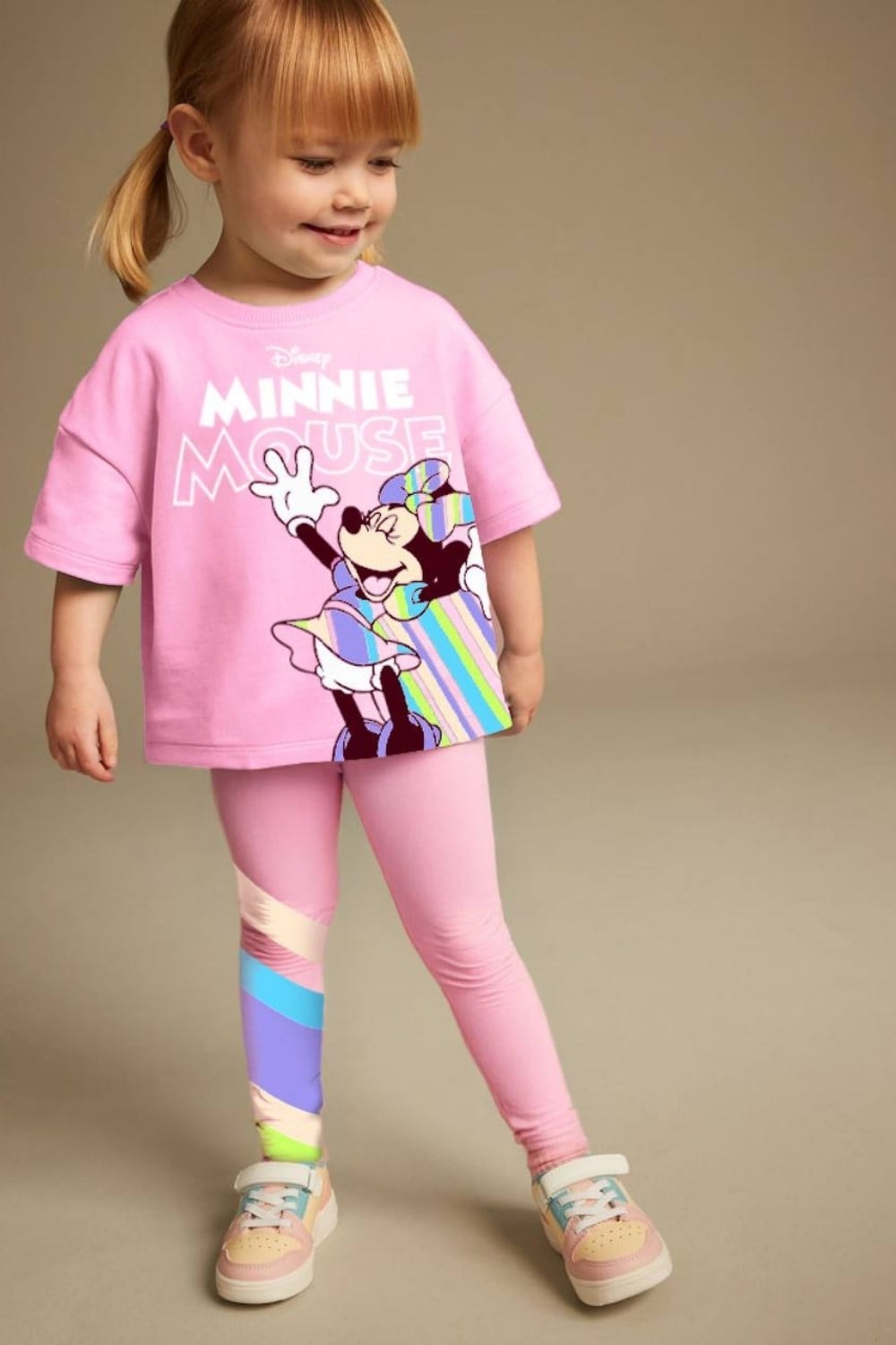 Kız Çocuk Minnie Mouse Taytlı Takım