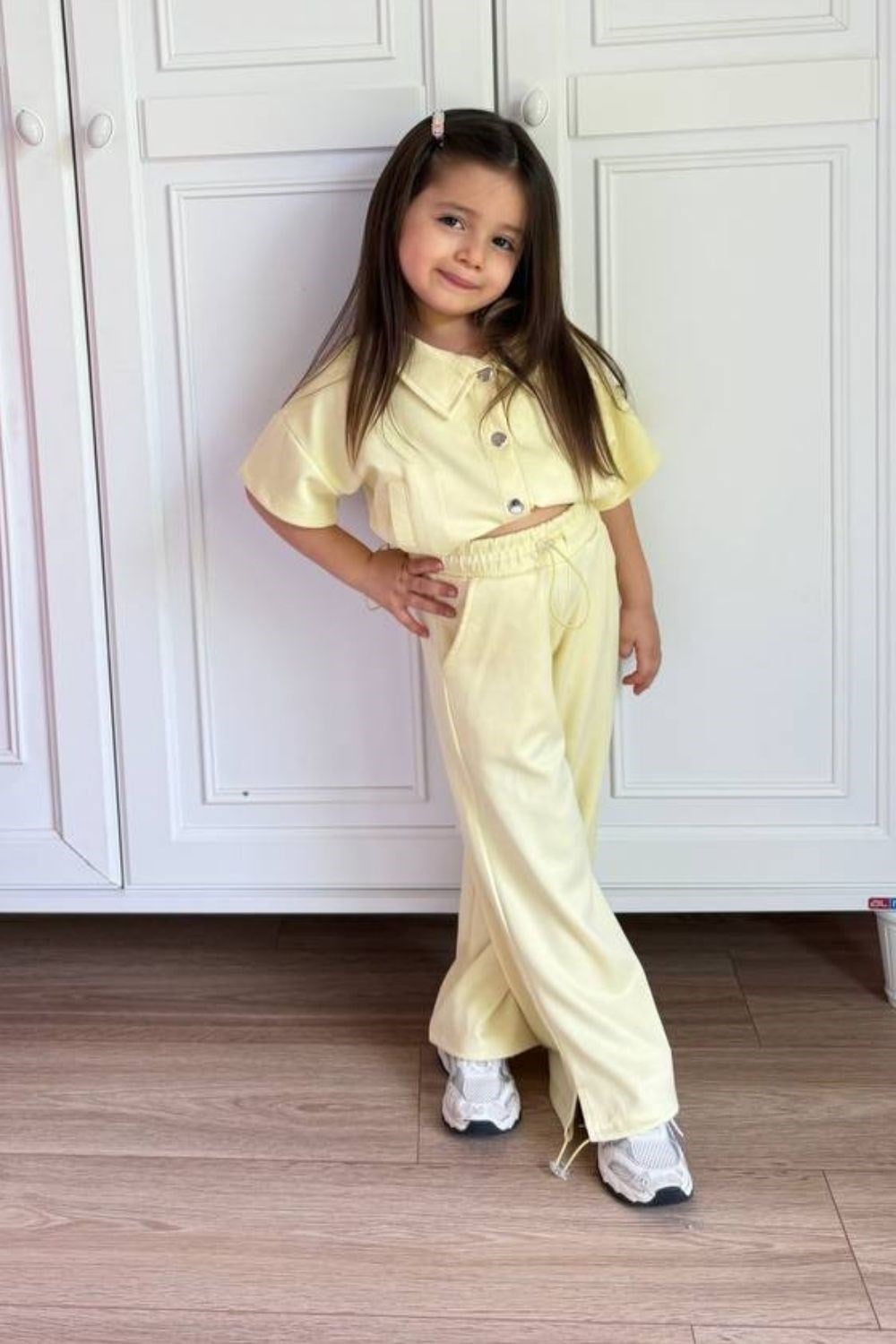 Kız Çocuk Oys. Kumaş Sarı İkili Takım
