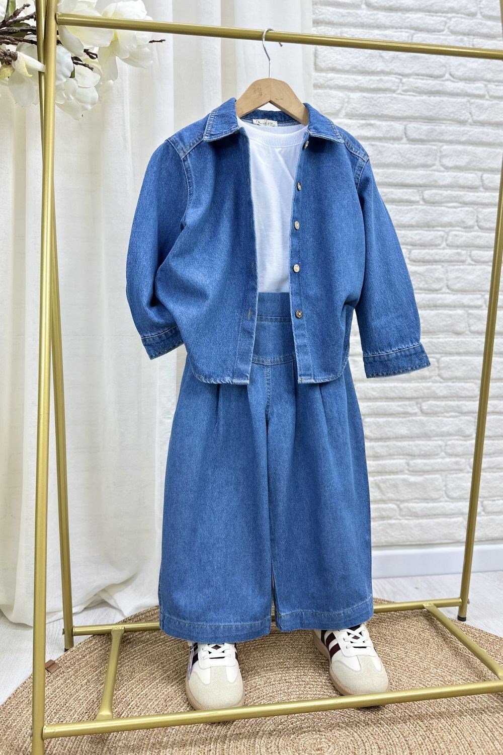 Kız Çocuk Özel Seri Premium Denim Mavi Takım