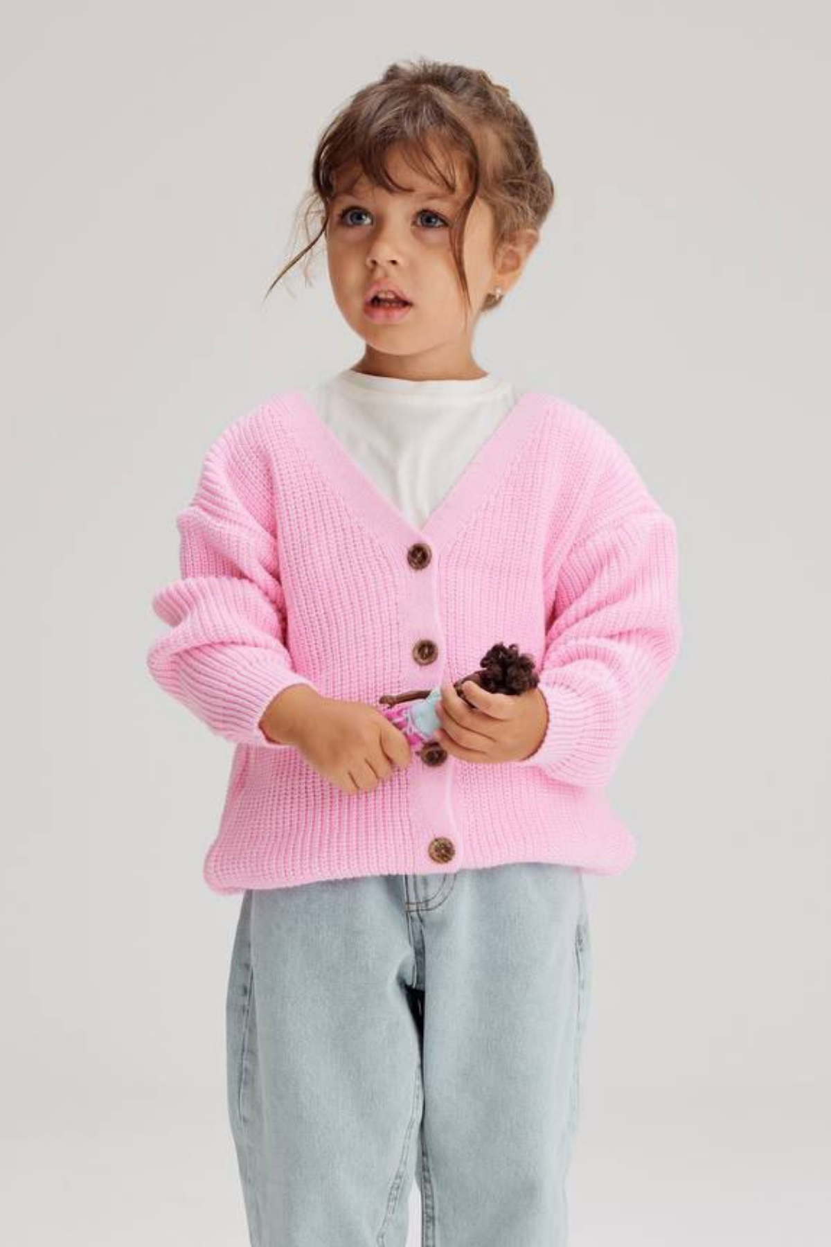 Kız Çocuk Pembe Hırka