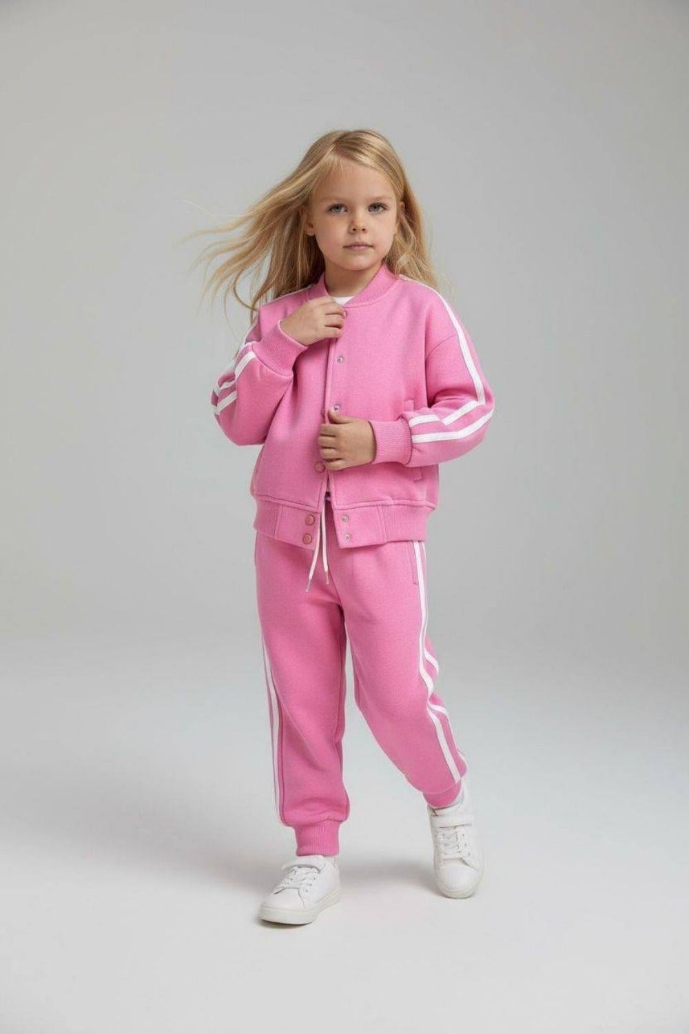 Kız Çocuk Tshirt Dahil Şardonlu Pembe Takım