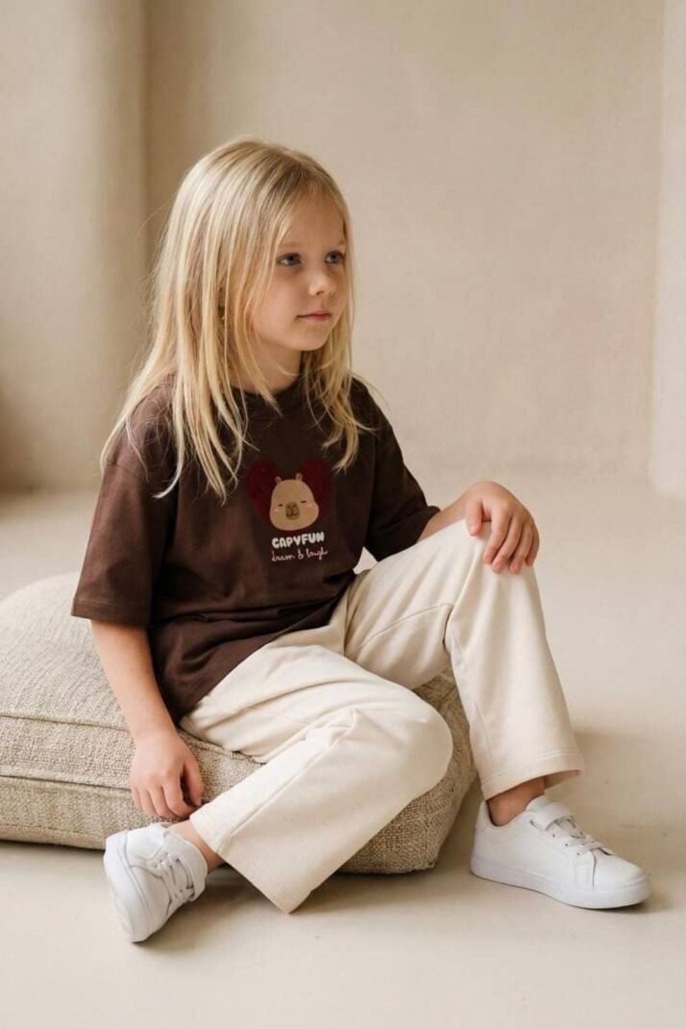 Kız Çocuk Tshirtlü Capypara İkili Takım