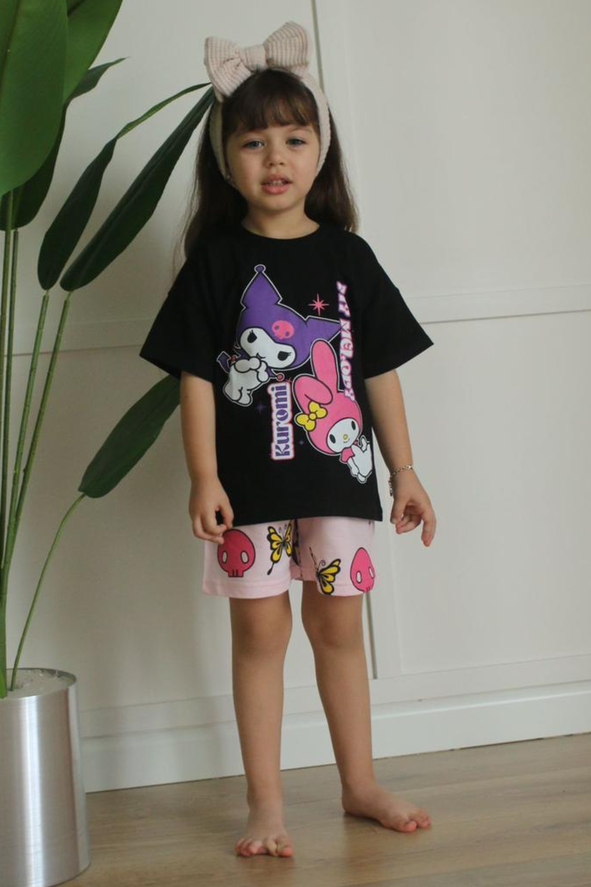 Kuromi Siyah Pembe Şortlu Takım