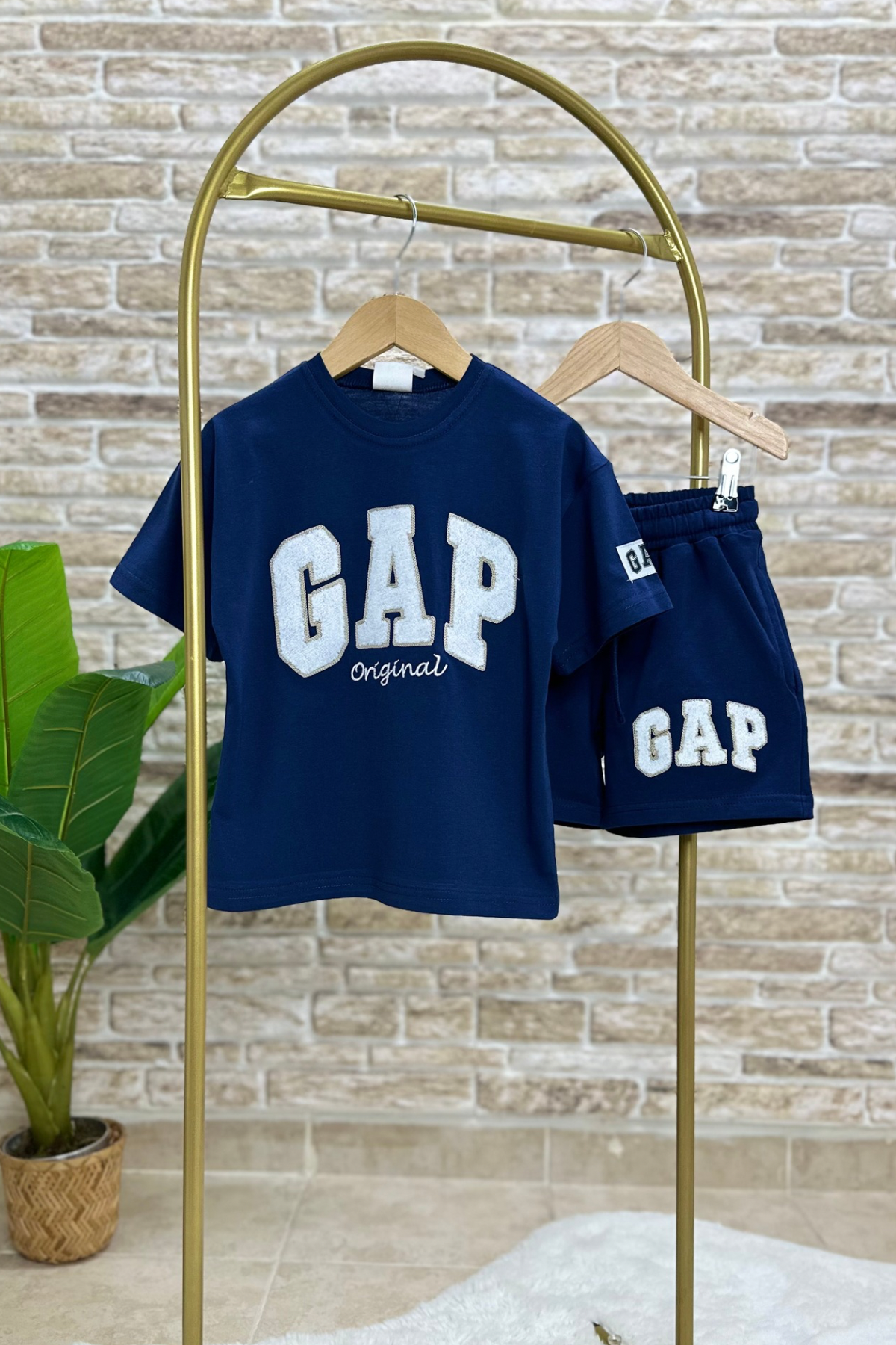 Lacivert Gap Şortlu Takım