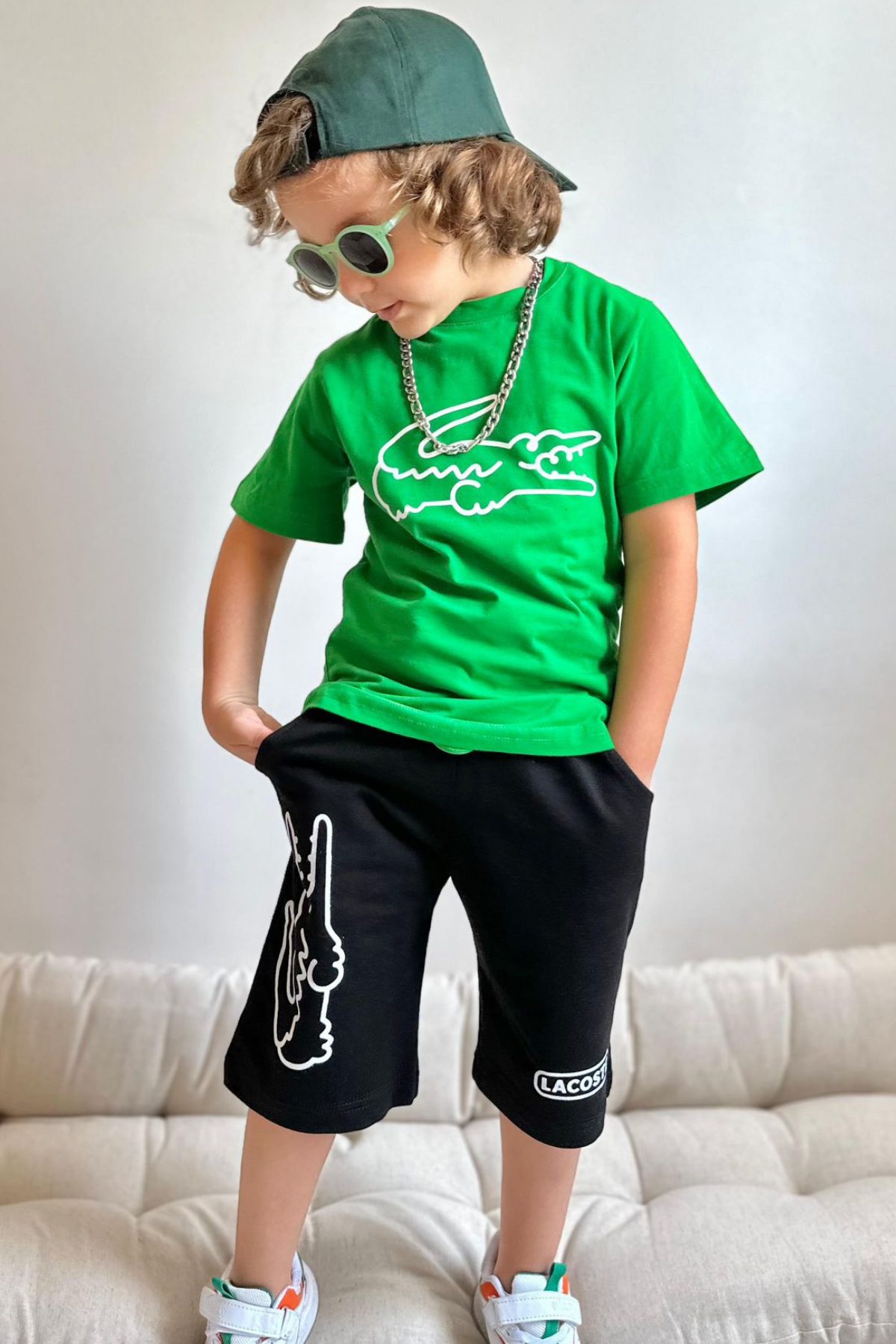 Lacoste Yeşil Siyah Şortlu Takım