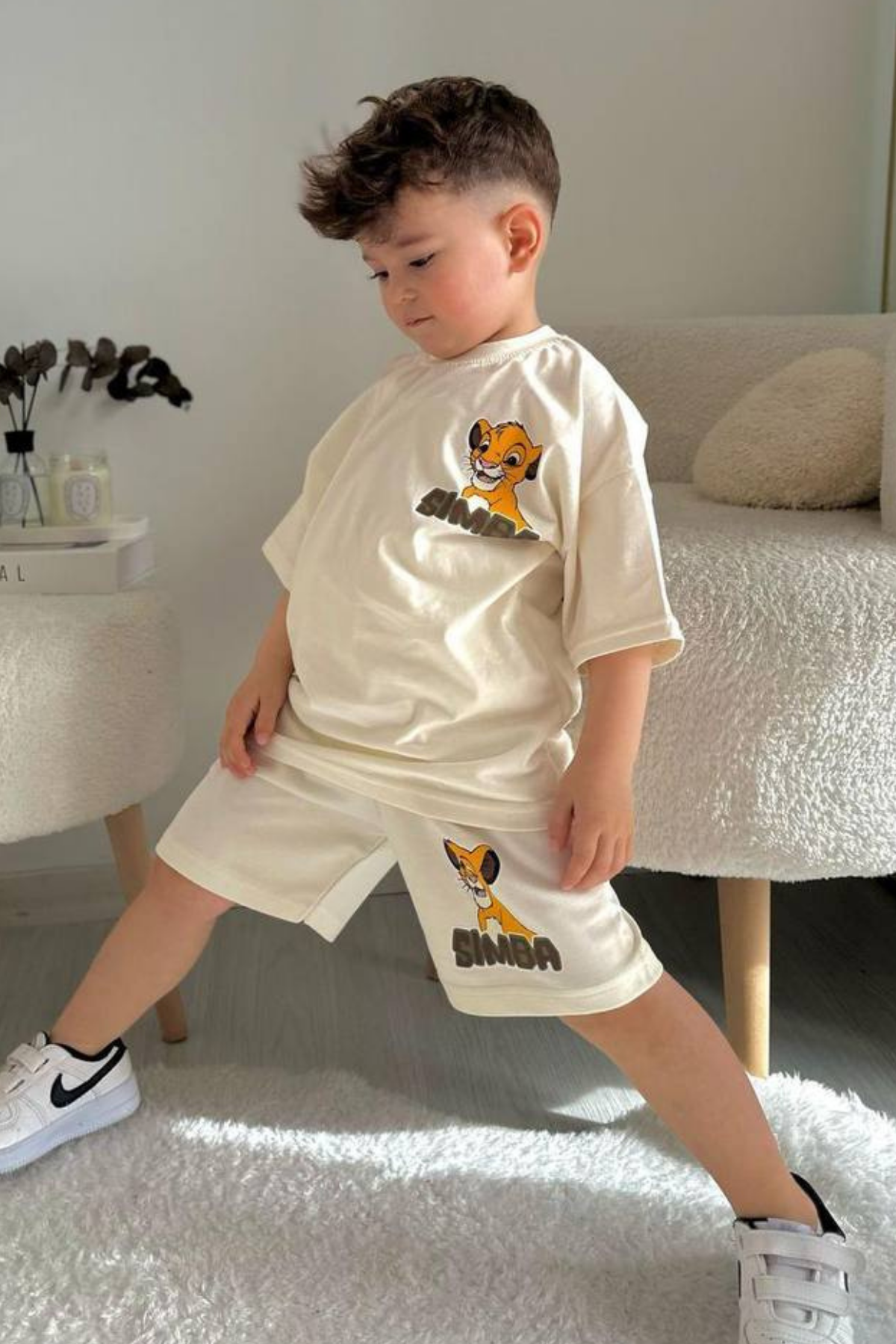 Lion King Krem Şortlu Takım