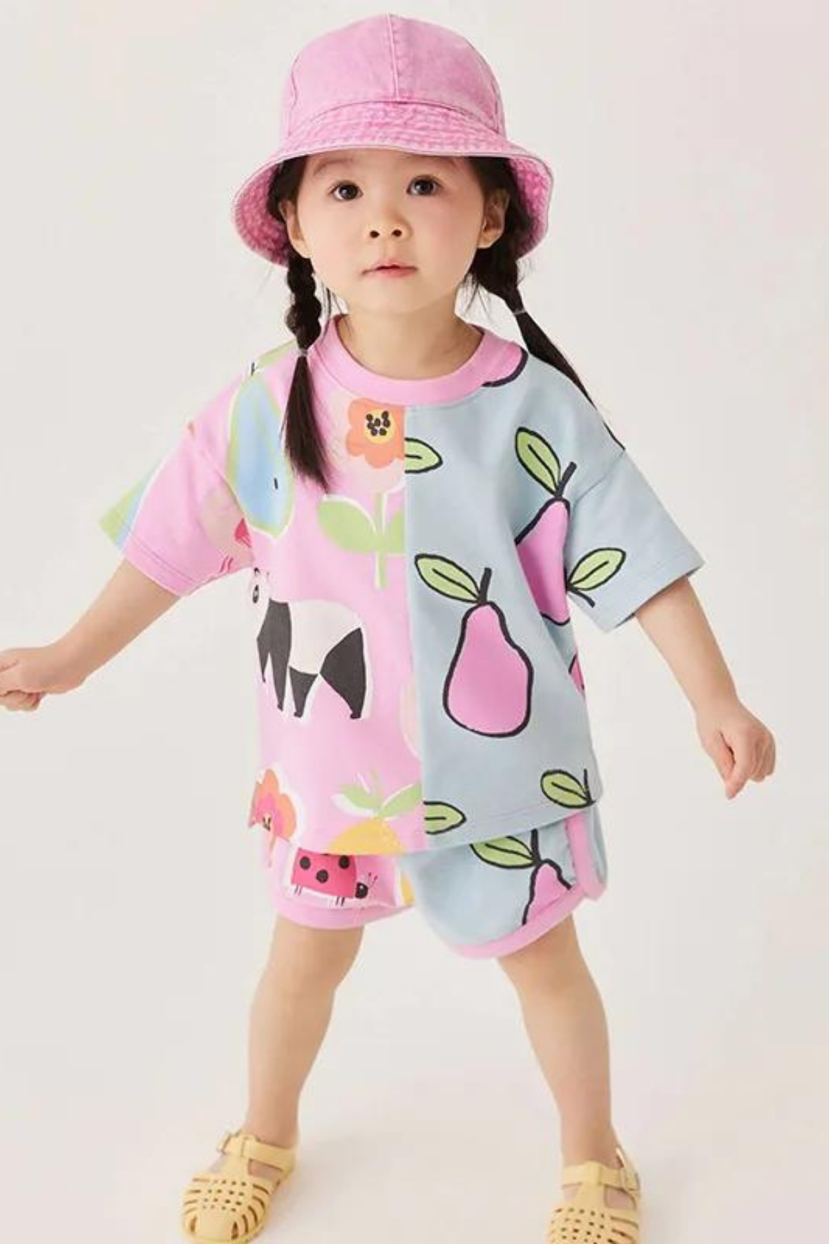 Meyve Çiçek Baskılı Şortlu Takım