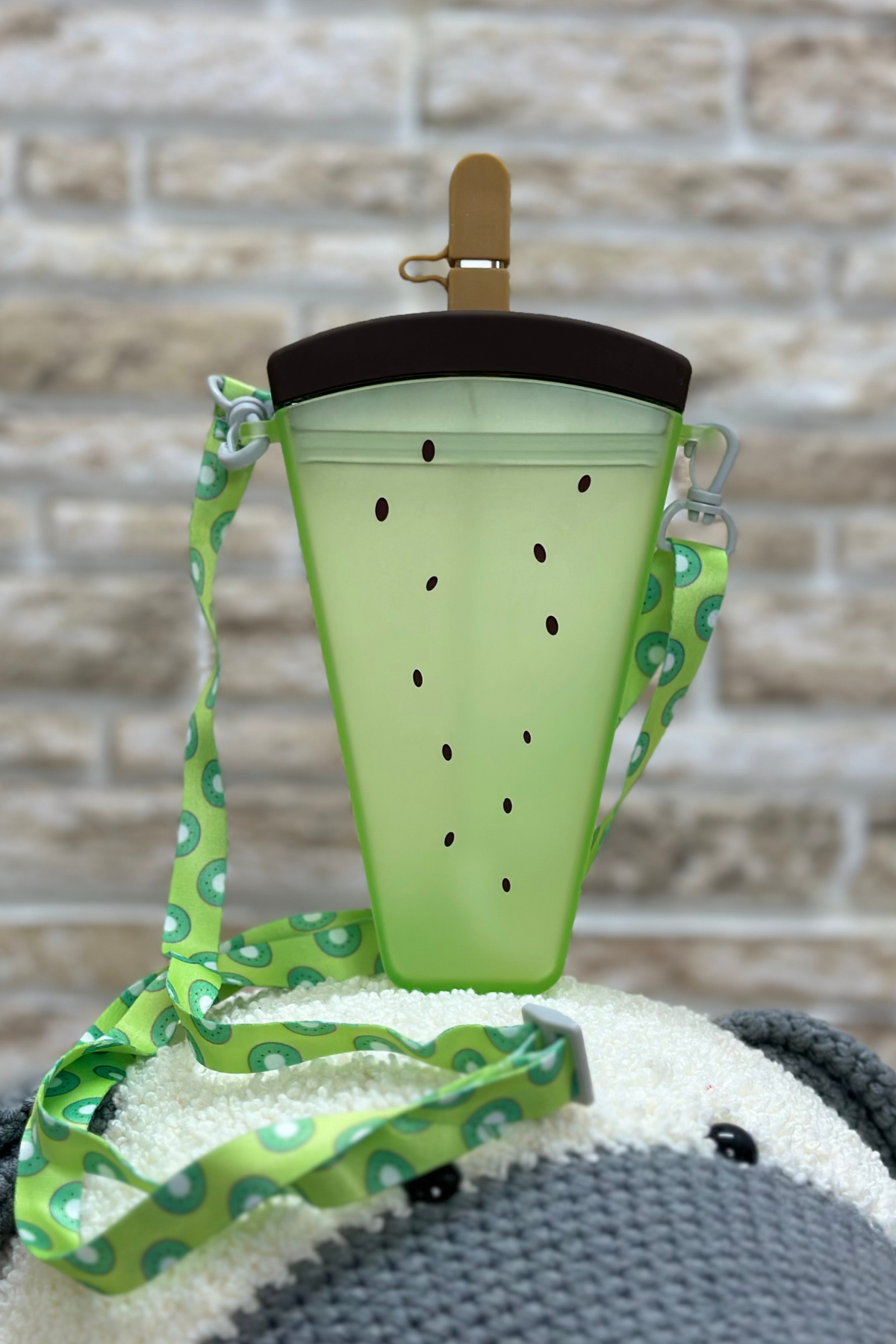 Meyve Dilimi Yeşil Su Matarası 400 ML
