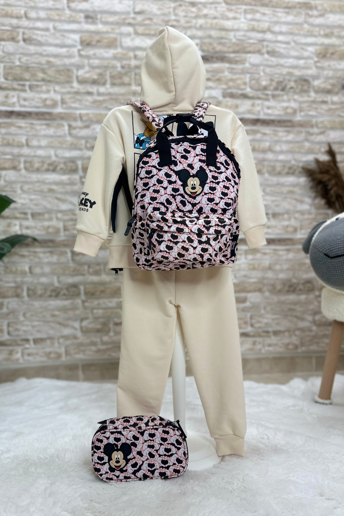 Mickey Baskı İkili Sırt Çantası