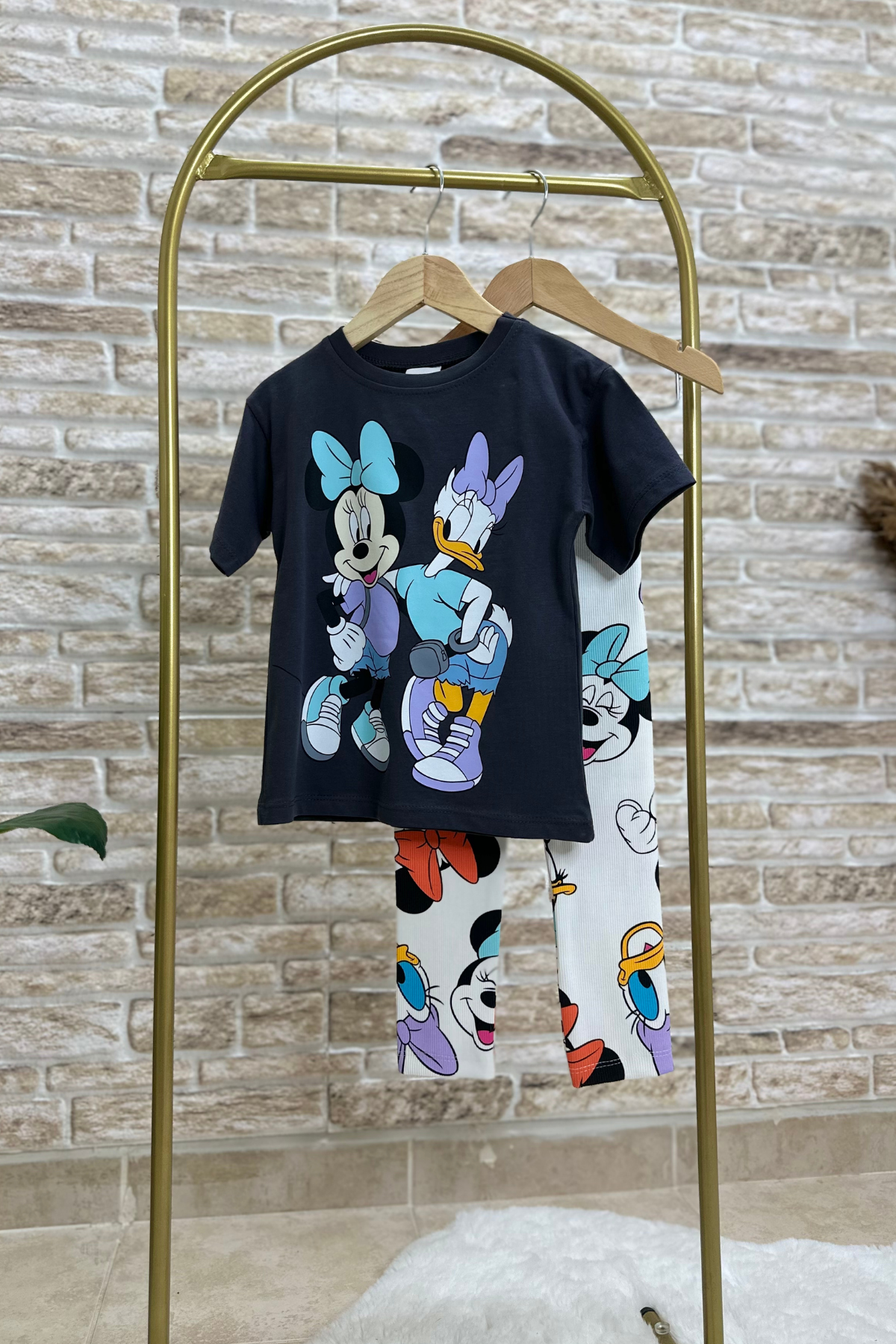 Minnie & Daisy Antrasit Fitilli Tayt Takım