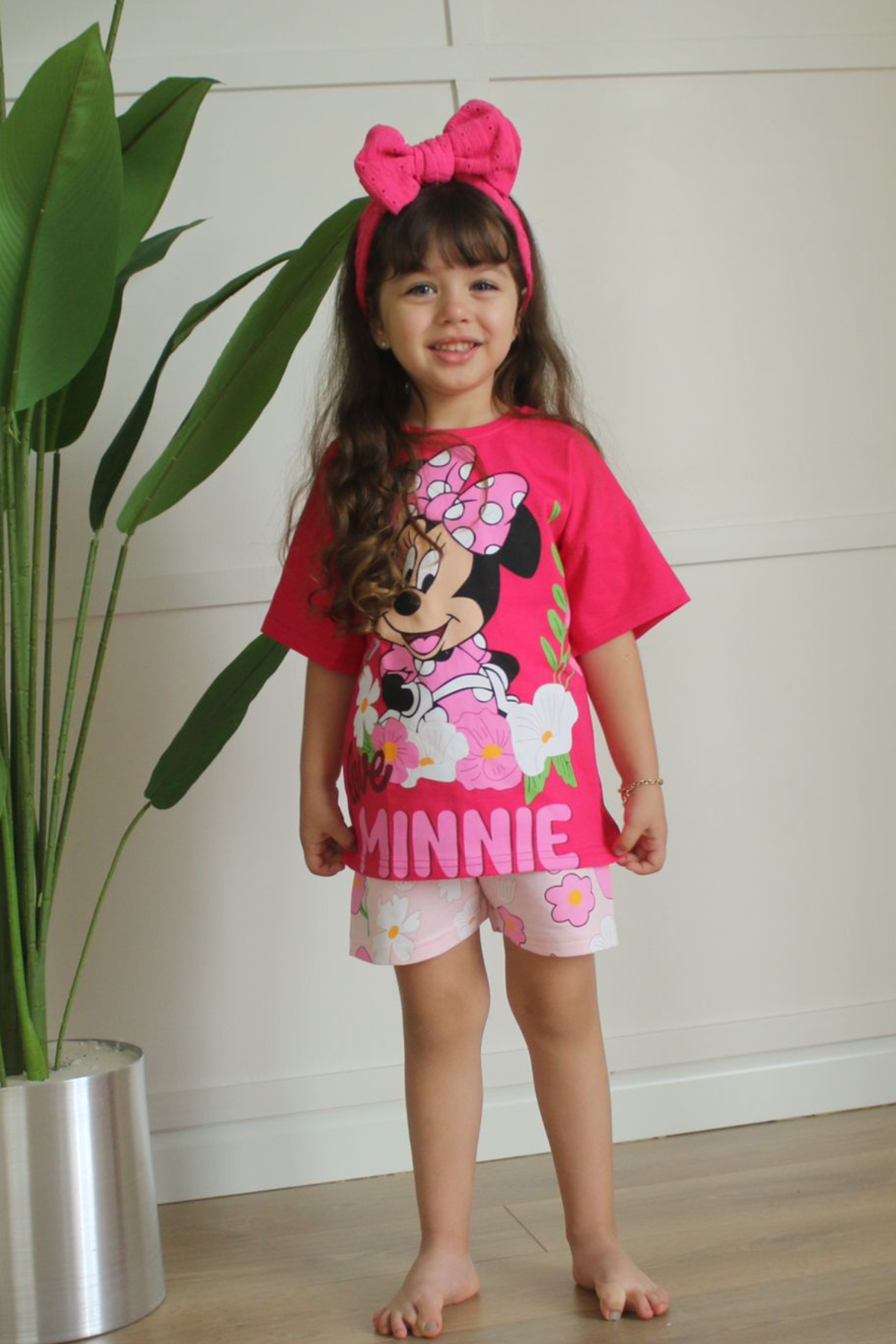 Minnie Fuşya Pembe Şortlu Takım