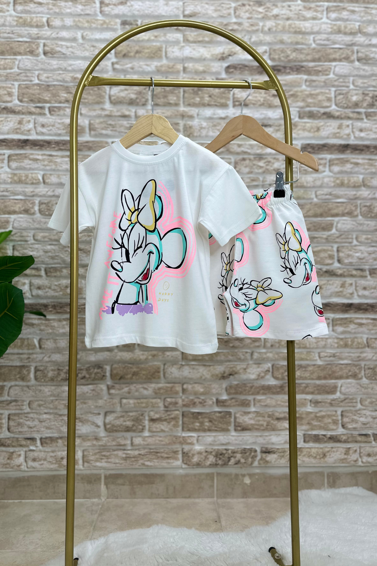 Minnie Happy Days Şortlu Takım
