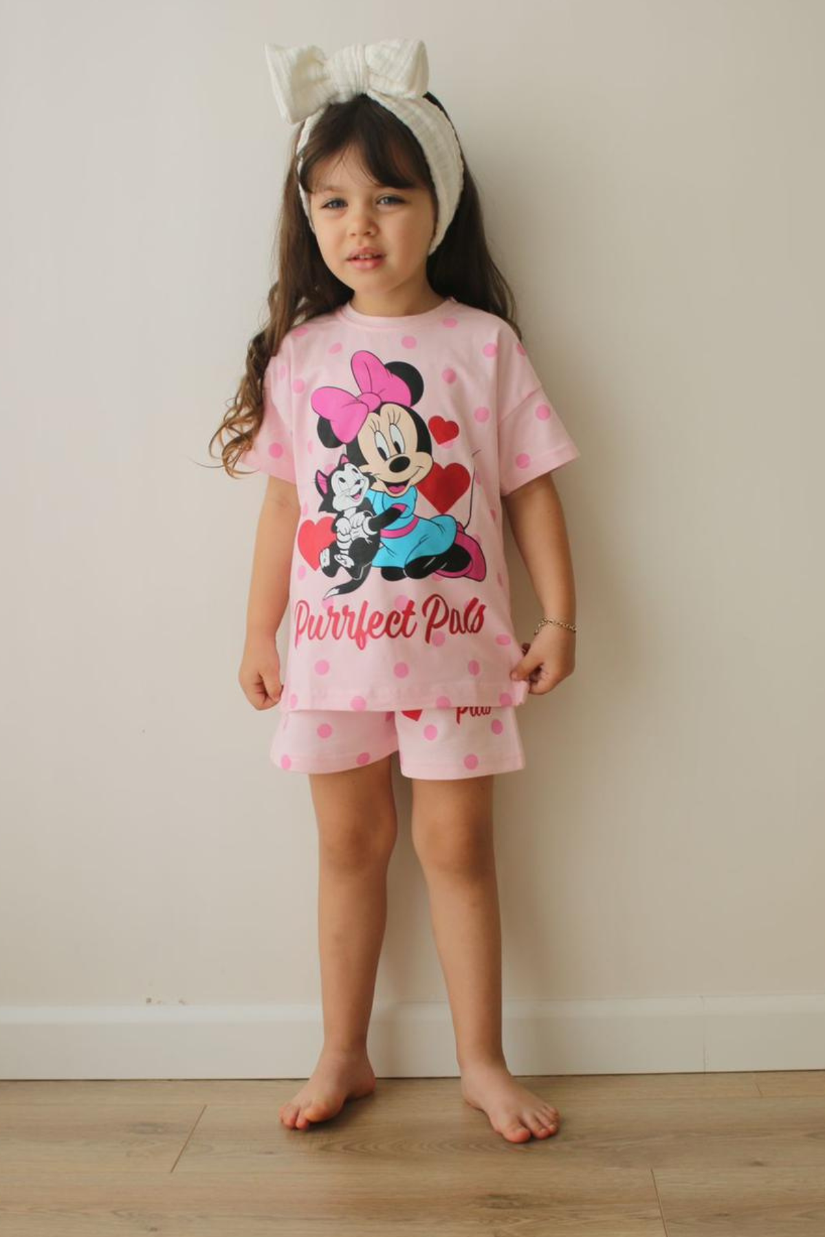 Minnie Pudra Kalpli Şortlu Takım
