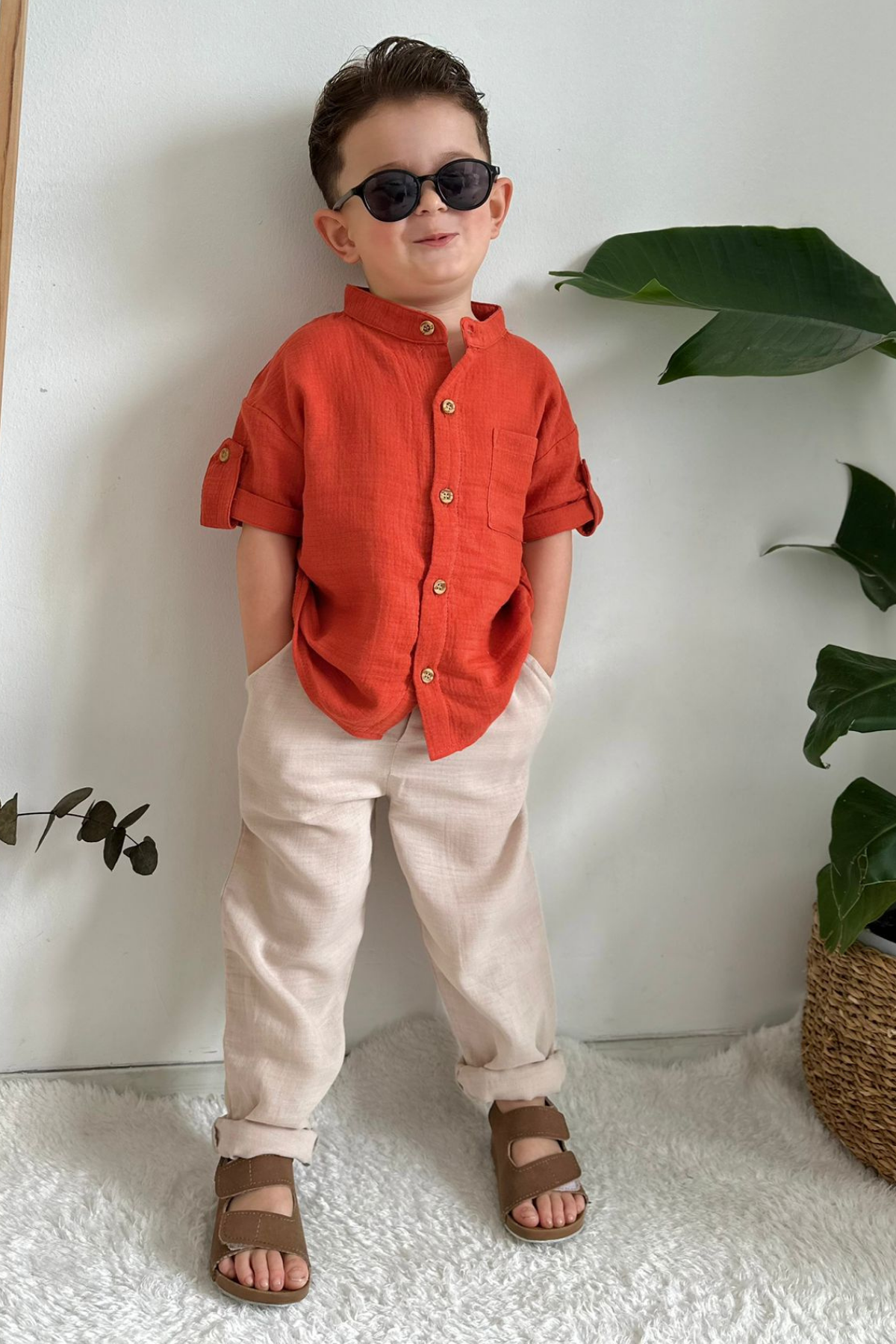 Müslin Kiremit Krem Takım