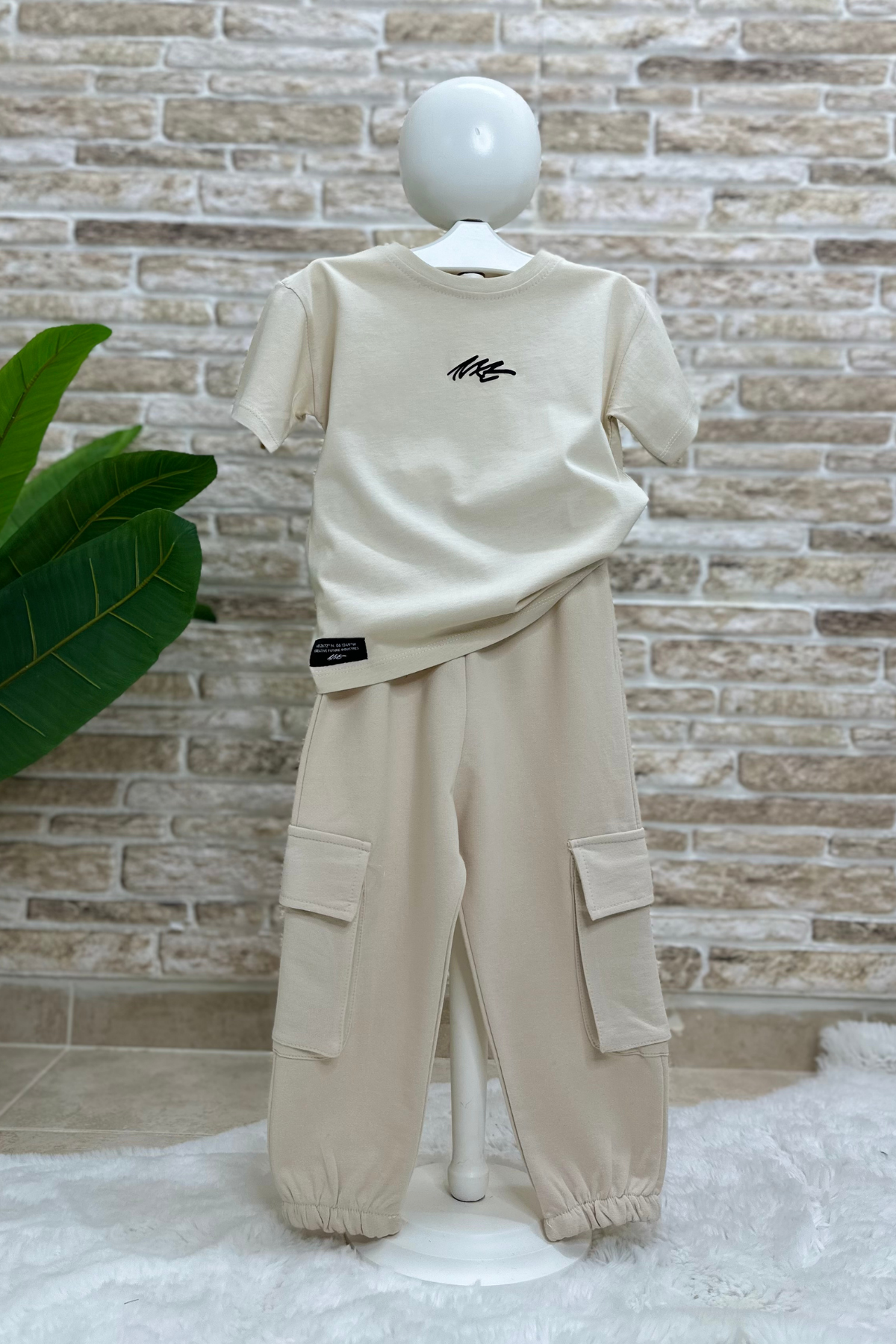 Next Bej Tshirt Eşofman Takım