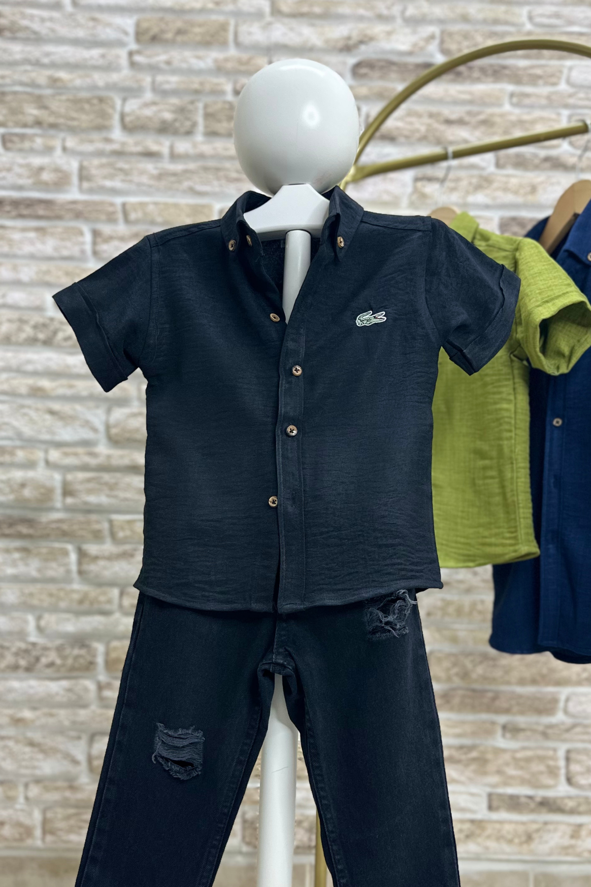 Orj. Marka Siyah Gömlek