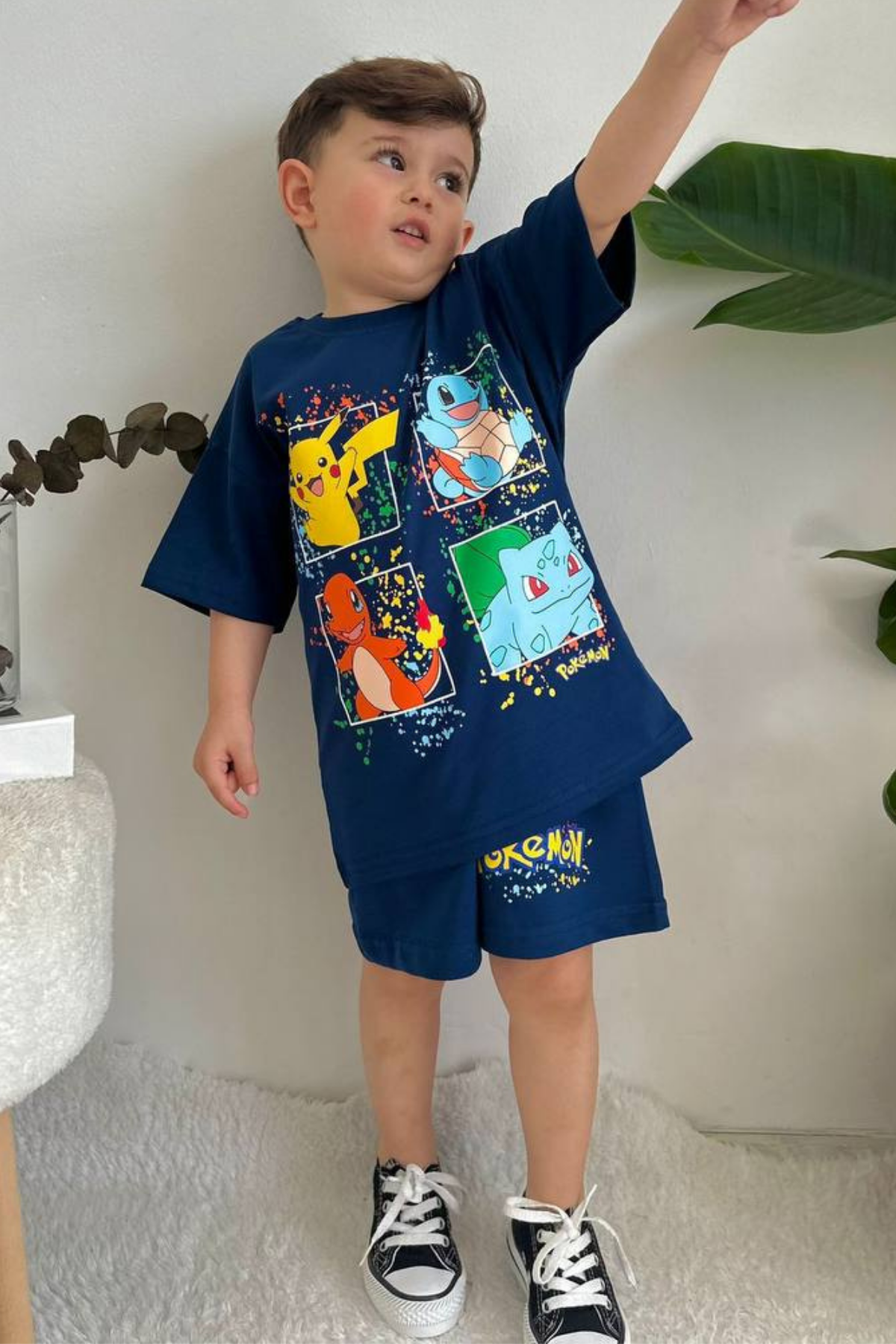 Pokemon Lacivert Şortlu Takım
