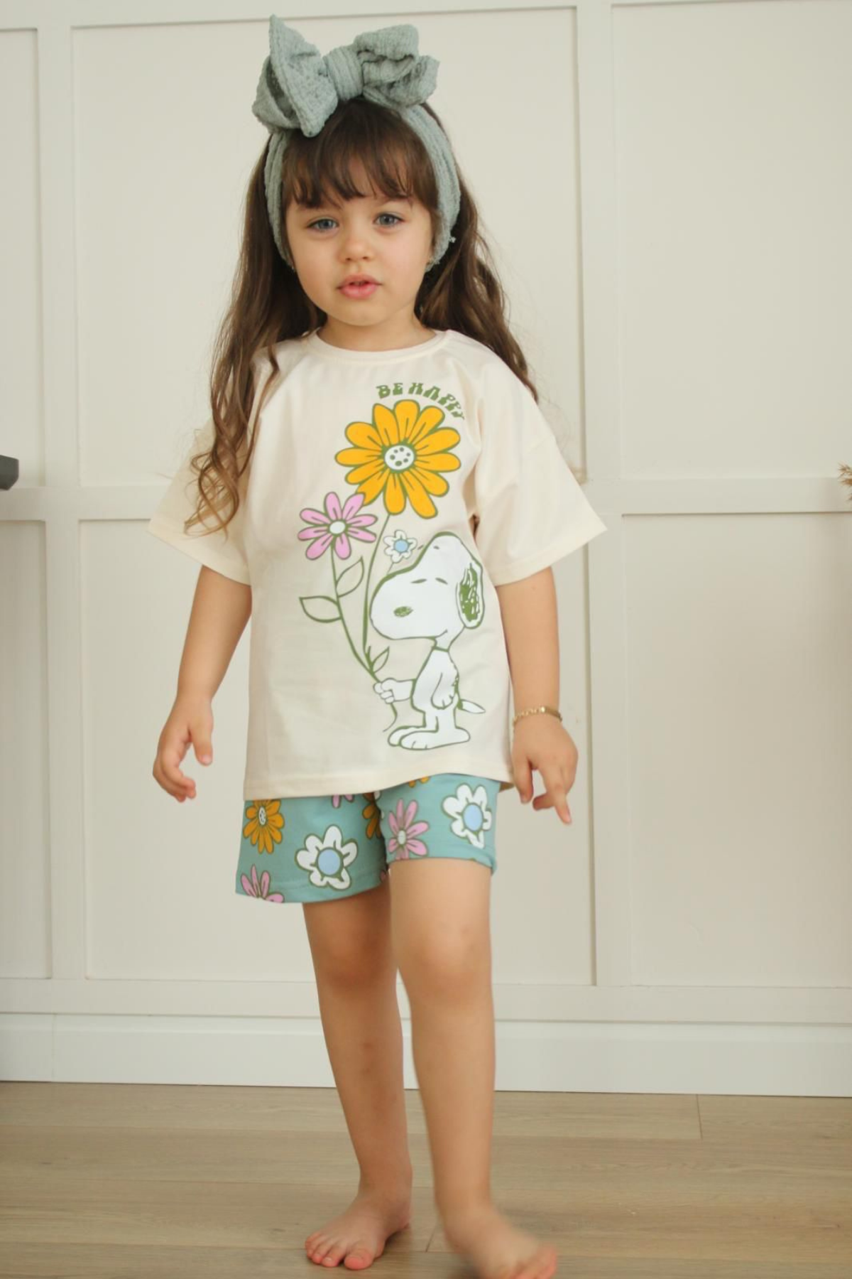 Snopy Baskı Şortlu Takım