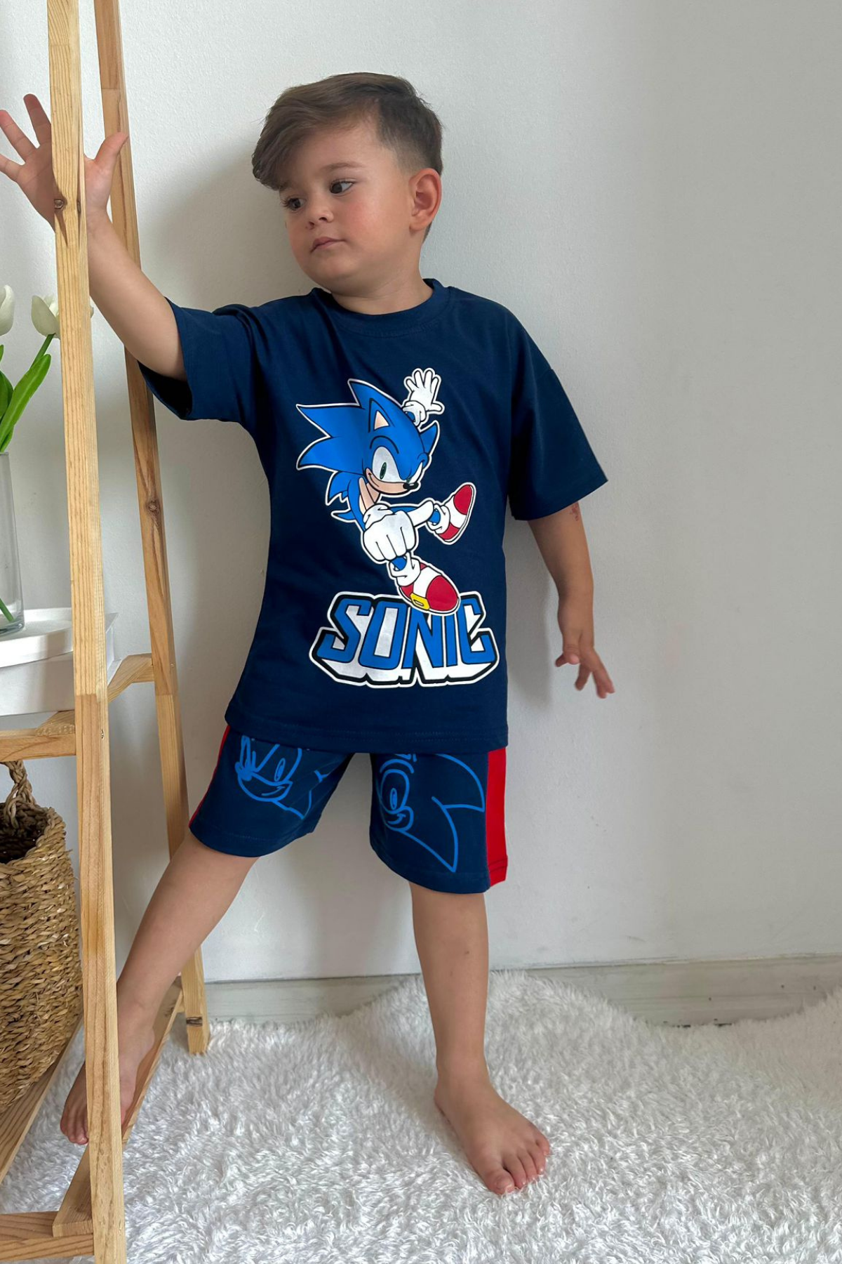 Sonic Lacivert Şortlu Takım