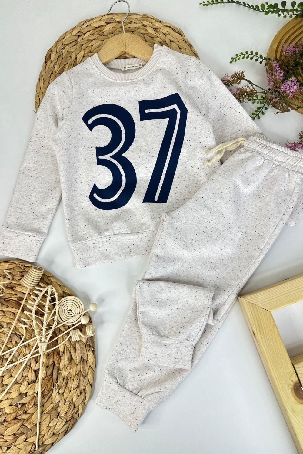 Unisex 2 İplik 37 Baskı Ekru Takım